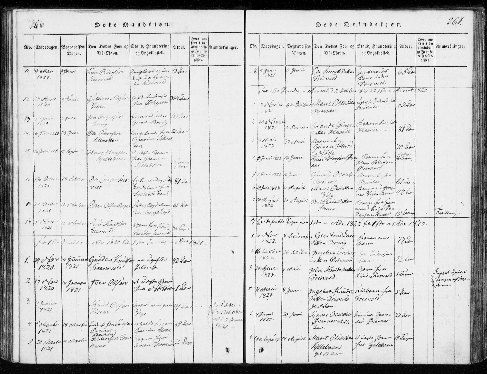 Ministerialprotokoller, klokkerbøker og fødselsregistre - Møre og Romsdal, SAT/A-1454/551/L0623: Parish register (official) no. 551A03, 1818-1831, p. 266-267