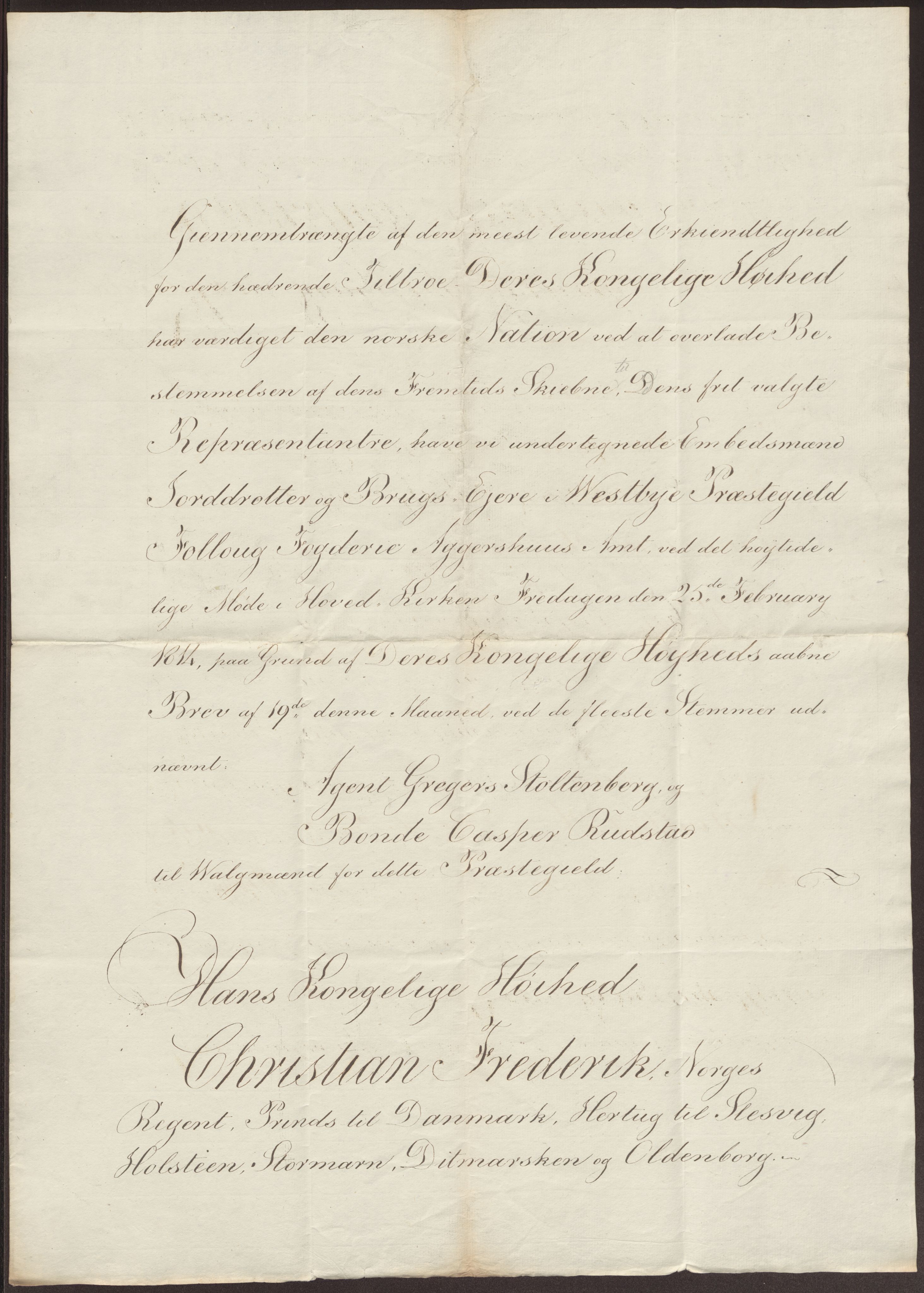 Statsrådssekretariatet, RA/S-1001/D/Db/L0007: Fullmakter for Eidsvollsrepresentantene i 1814. , 1814, p. 210