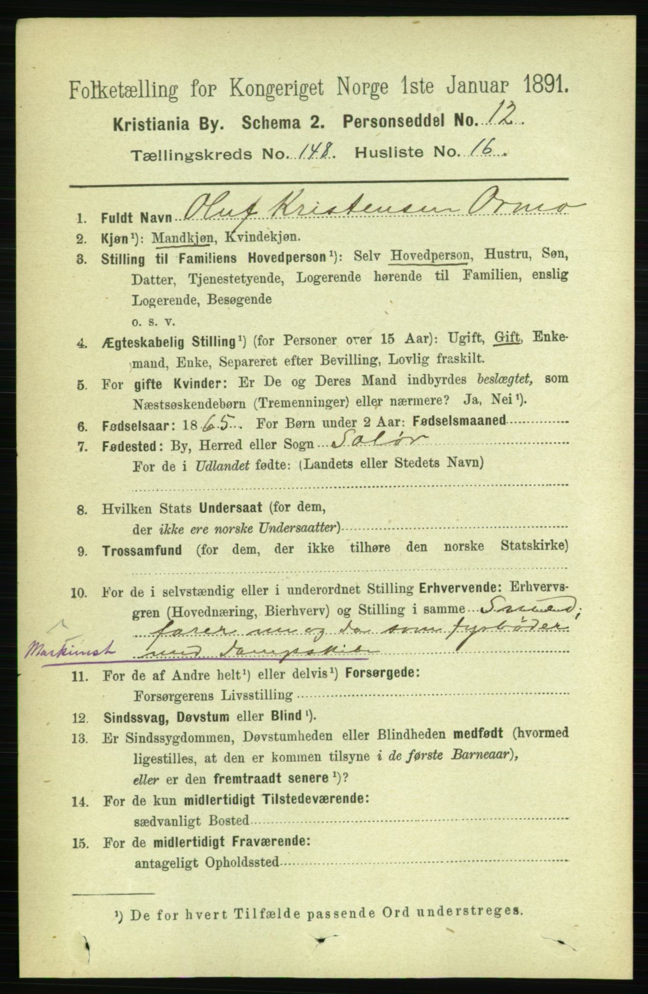 RA, 1891 census for 0301 Kristiania, 1891, p. 82480