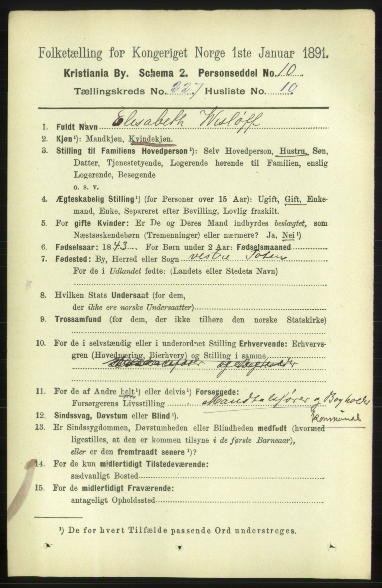 RA, 1891 census for 0301 Kristiania, 1891, p. 138974