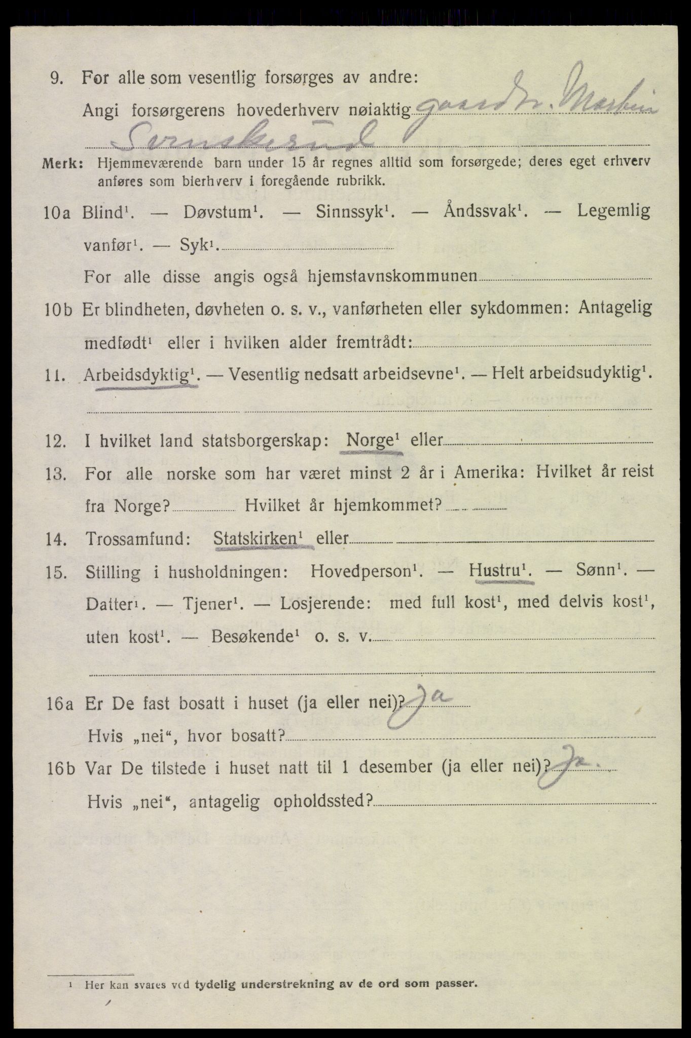 SAH, 1920 census for Stange, 1920, p. 16788