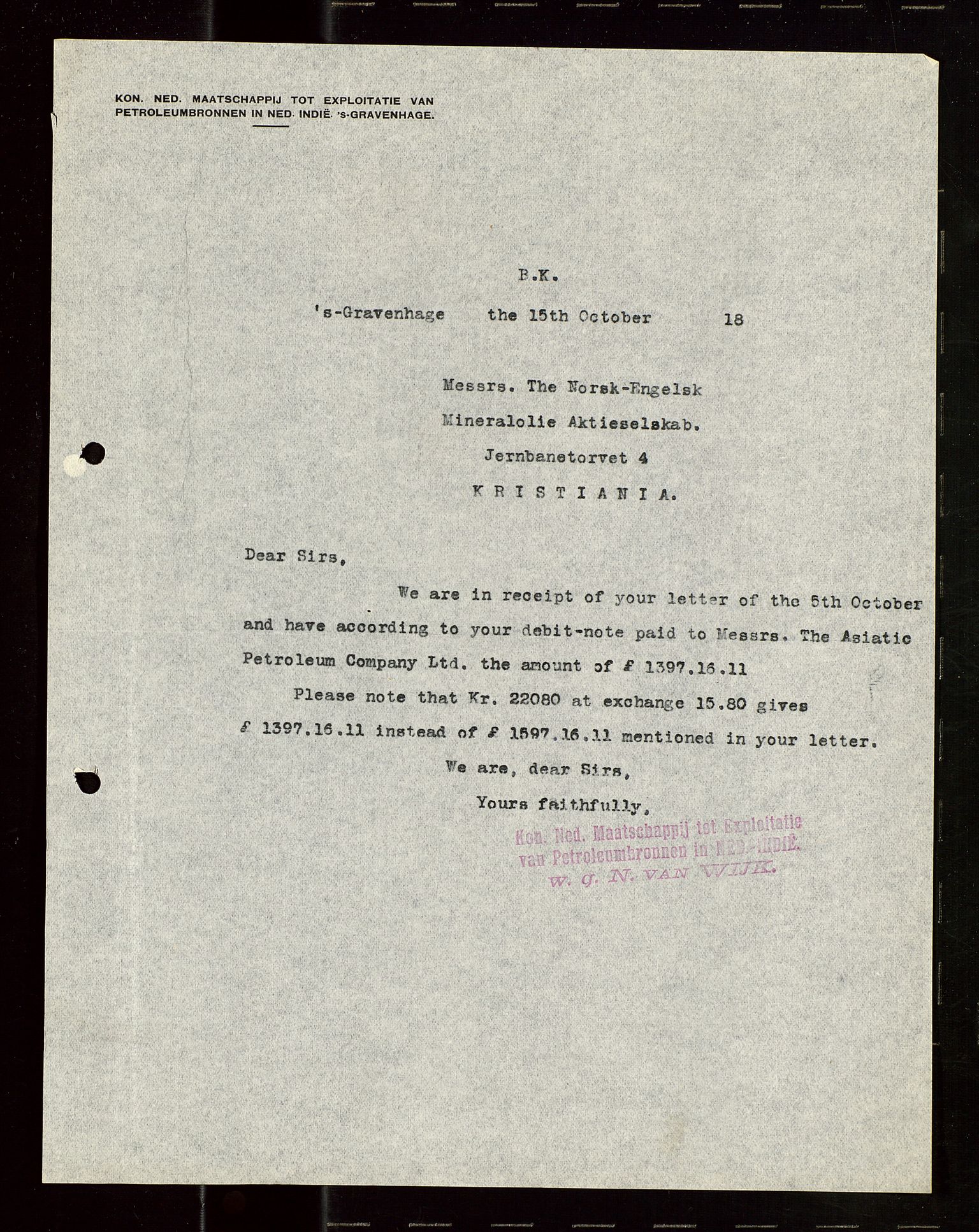 Pa 1521 - A/S Norske Shell, AV/SAST-A-101915/E/Ea/Eaa/L0022: Sjefskorrespondanse, 1918, p. 79