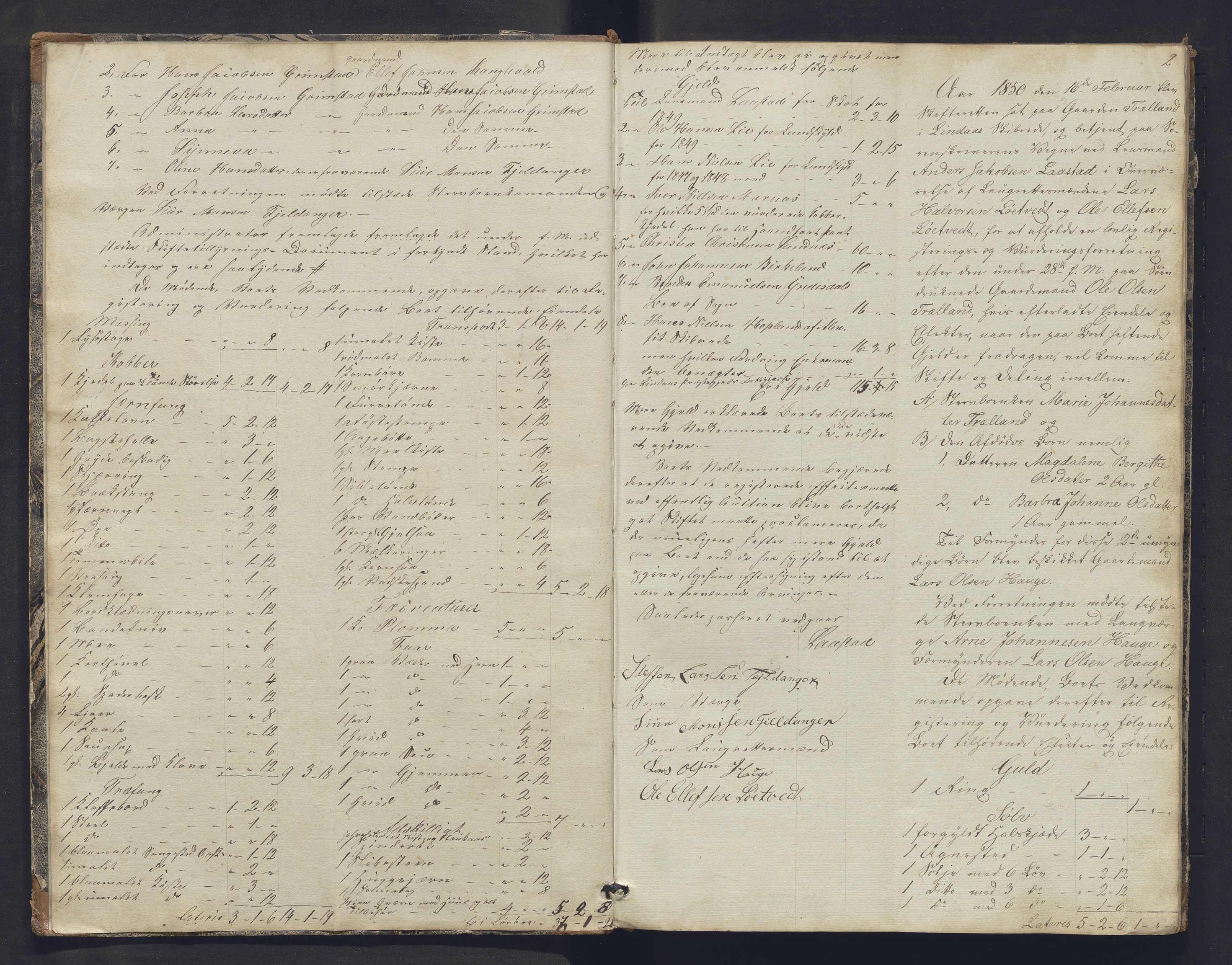 Nordhordland sorenskrivar, SAB/A-2901/1/H/Hb/L0016: Registreringsprotokollar, 1850-1854, p. 2