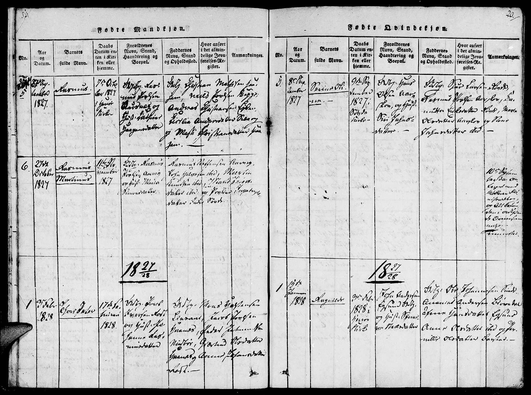 Ministerialprotokoller, klokkerbøker og fødselsregistre - Møre og Romsdal, AV/SAT-A-1454/504/L0054: Parish register (official) no. 504A01, 1816-1861, p. 20