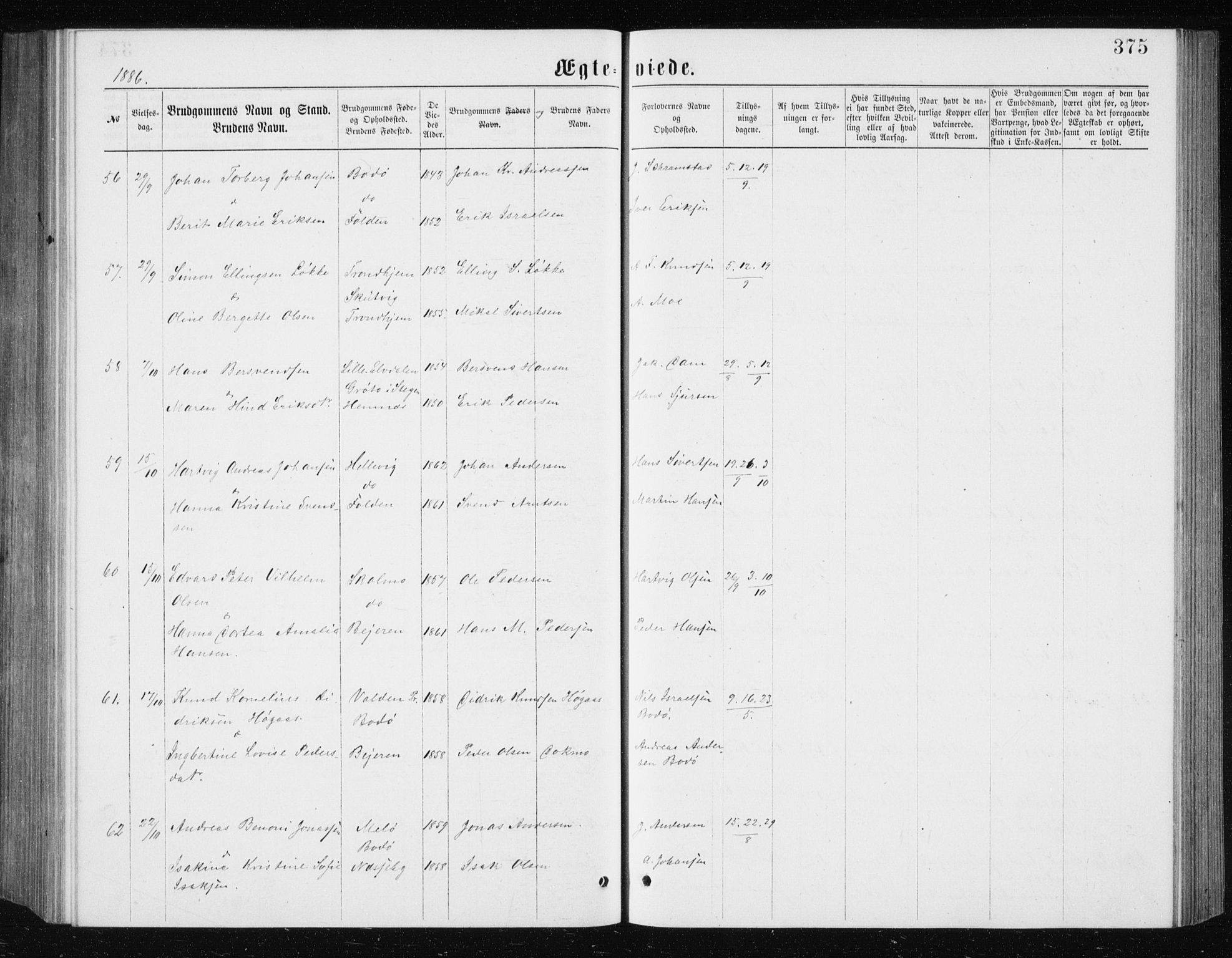 Ministerialprotokoller, klokkerbøker og fødselsregistre - Nordland, SAT/A-1459/801/L0031: Parish register (copy) no. 801C06, 1883-1887, p. 375