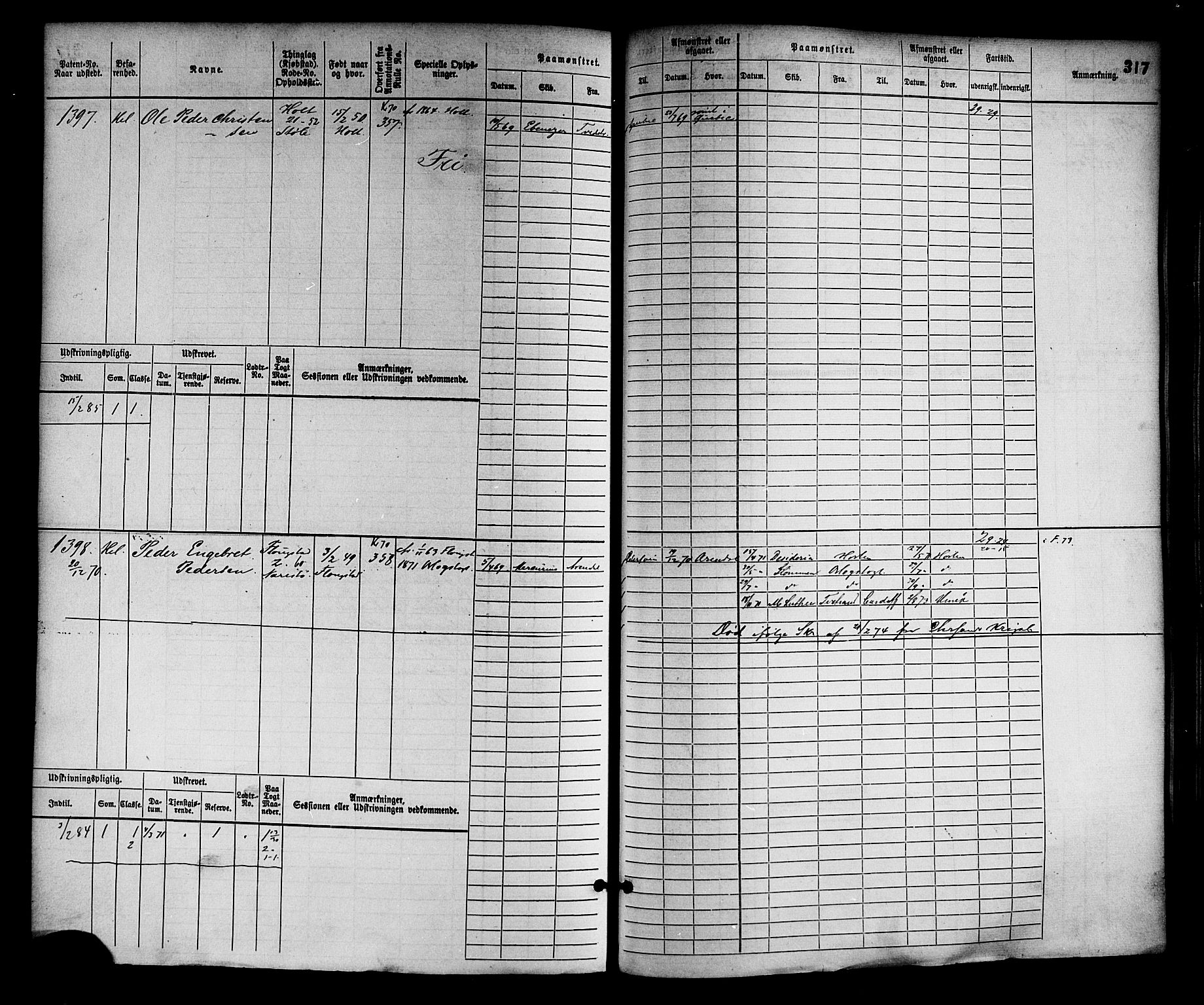 Tvedestrand mønstringskrets, AV/SAK-2031-0011/F/Fb/L0002: Hovedrulle nr 767-1528, R-3, 1868-1900, p. 326