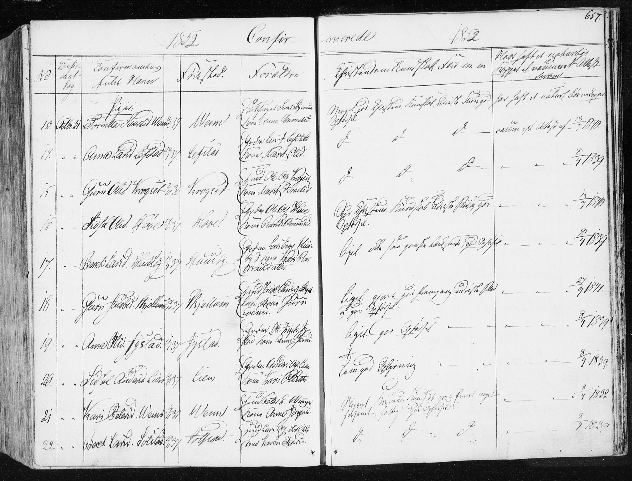 Ministerialprotokoller, klokkerbøker og fødselsregistre - Sør-Trøndelag, AV/SAT-A-1456/665/L0771: Parish register (official) no. 665A06, 1830-1856, p. 657