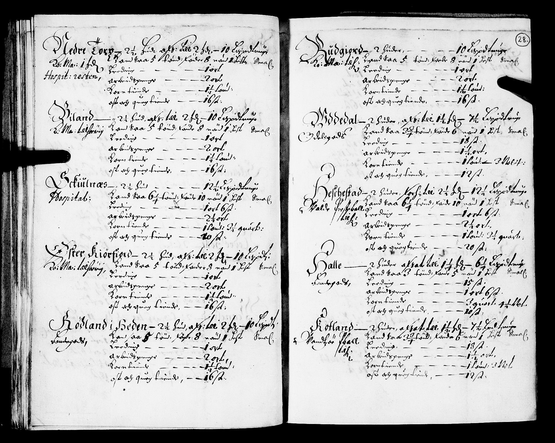 Rentekammeret inntil 1814, Realistisk ordnet avdeling, AV/RA-EA-4070/N/Nb/Nba/L0031: Lista amt, 1668, p. 27b-28a
