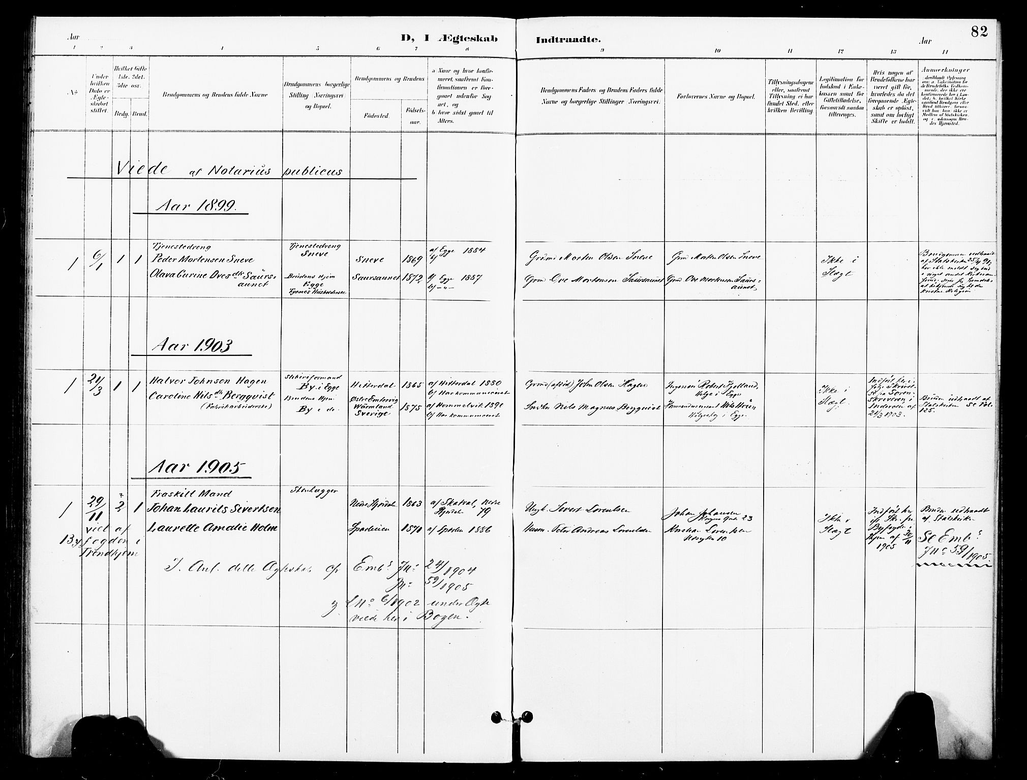 Ministerialprotokoller, klokkerbøker og fødselsregistre - Nord-Trøndelag, SAT/A-1458/740/L0379: Parish register (official) no. 740A02, 1895-1907, p. 82
