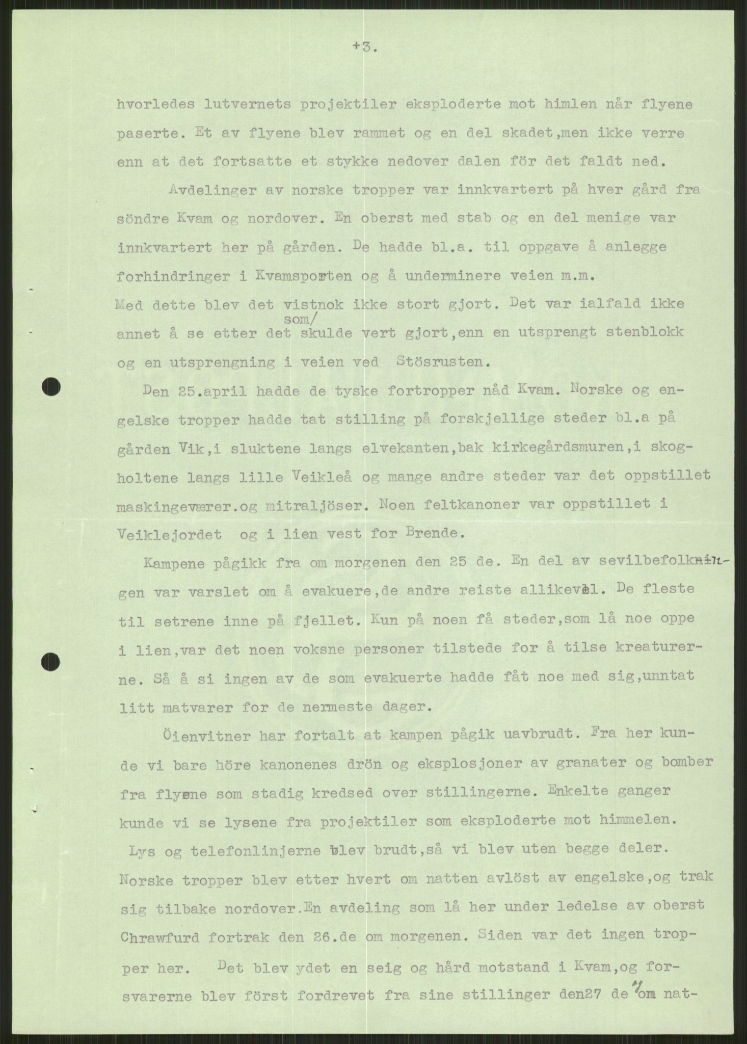 Forsvaret, Forsvarets krigshistoriske avdeling, AV/RA-RAFA-2017/Y/Ya/L0014: II-C-11-31 - Fylkesmenn.  Rapporter om krigsbegivenhetene 1940., 1940, p. 101