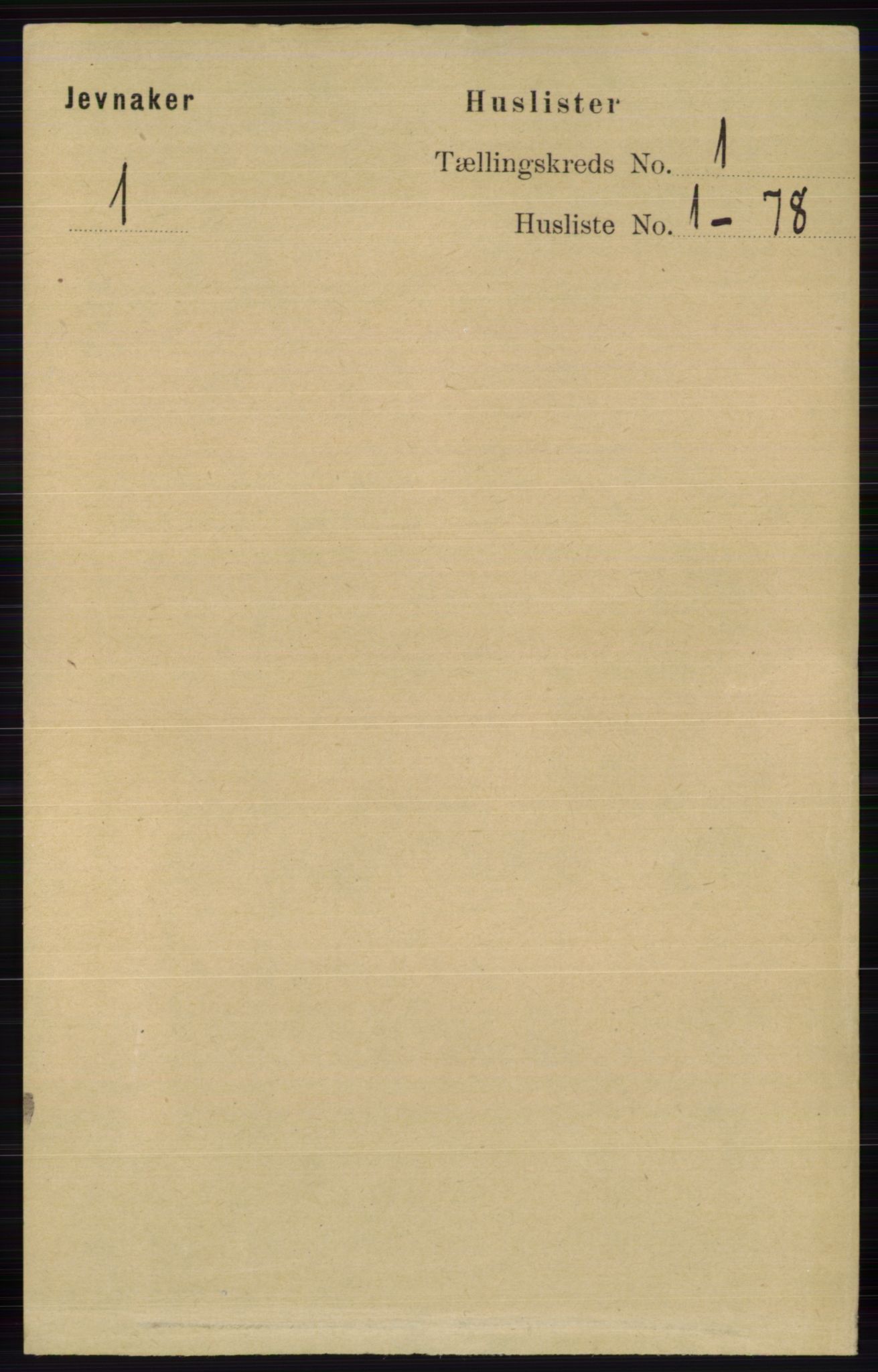 RA, 1891 census for 0532 Jevnaker, 1891, p. 33