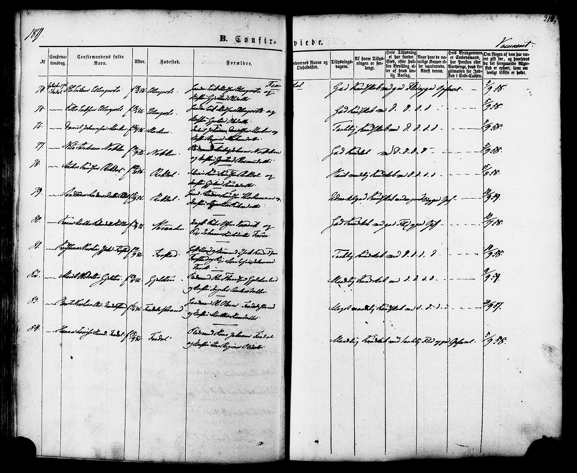 Ministerialprotokoller, klokkerbøker og fødselsregistre - Møre og Romsdal, AV/SAT-A-1454/539/L0529: Parish register (official) no. 539A02, 1848-1872, p. 214