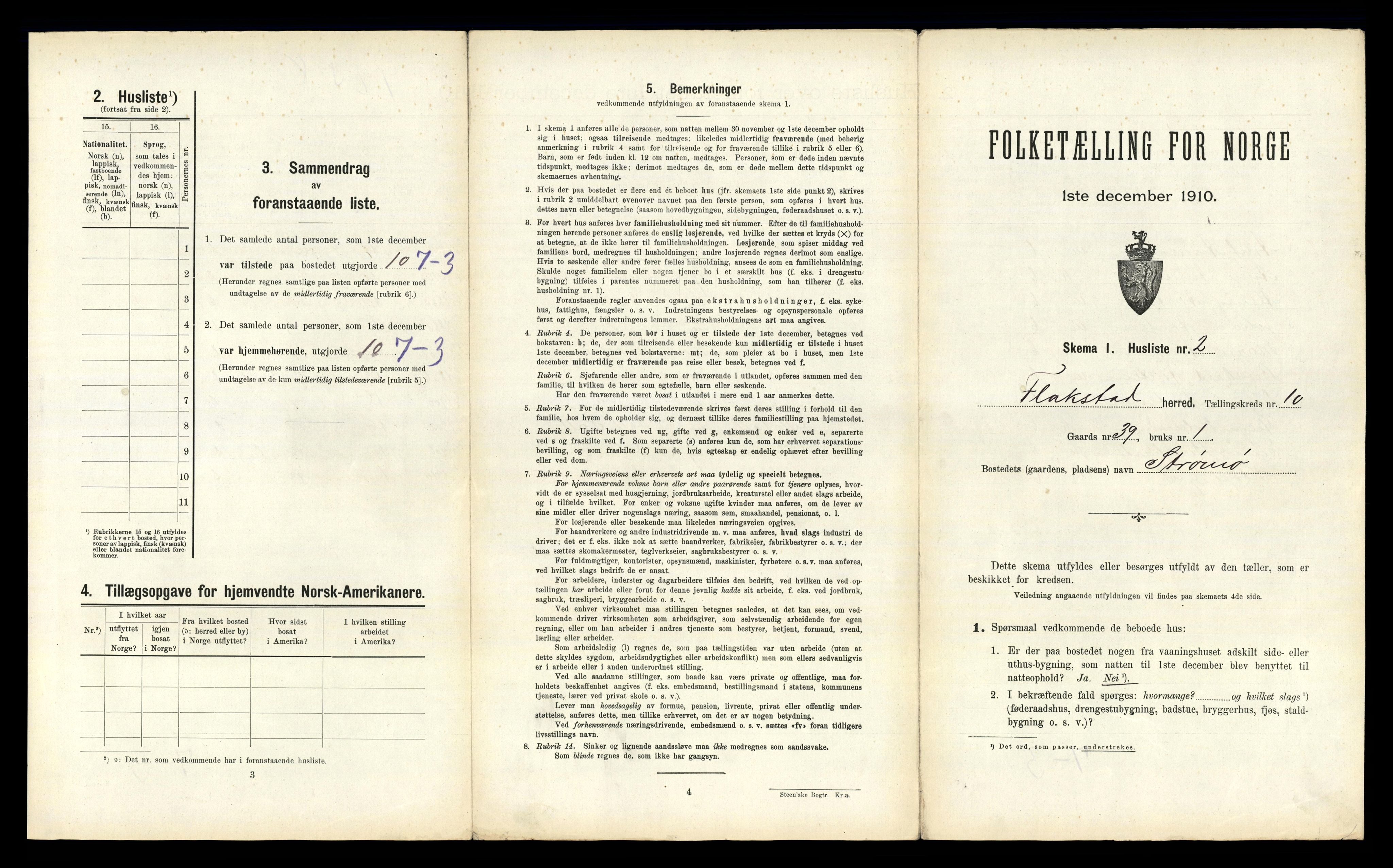 RA, 1910 census for Flakstad, 1910, p. 996