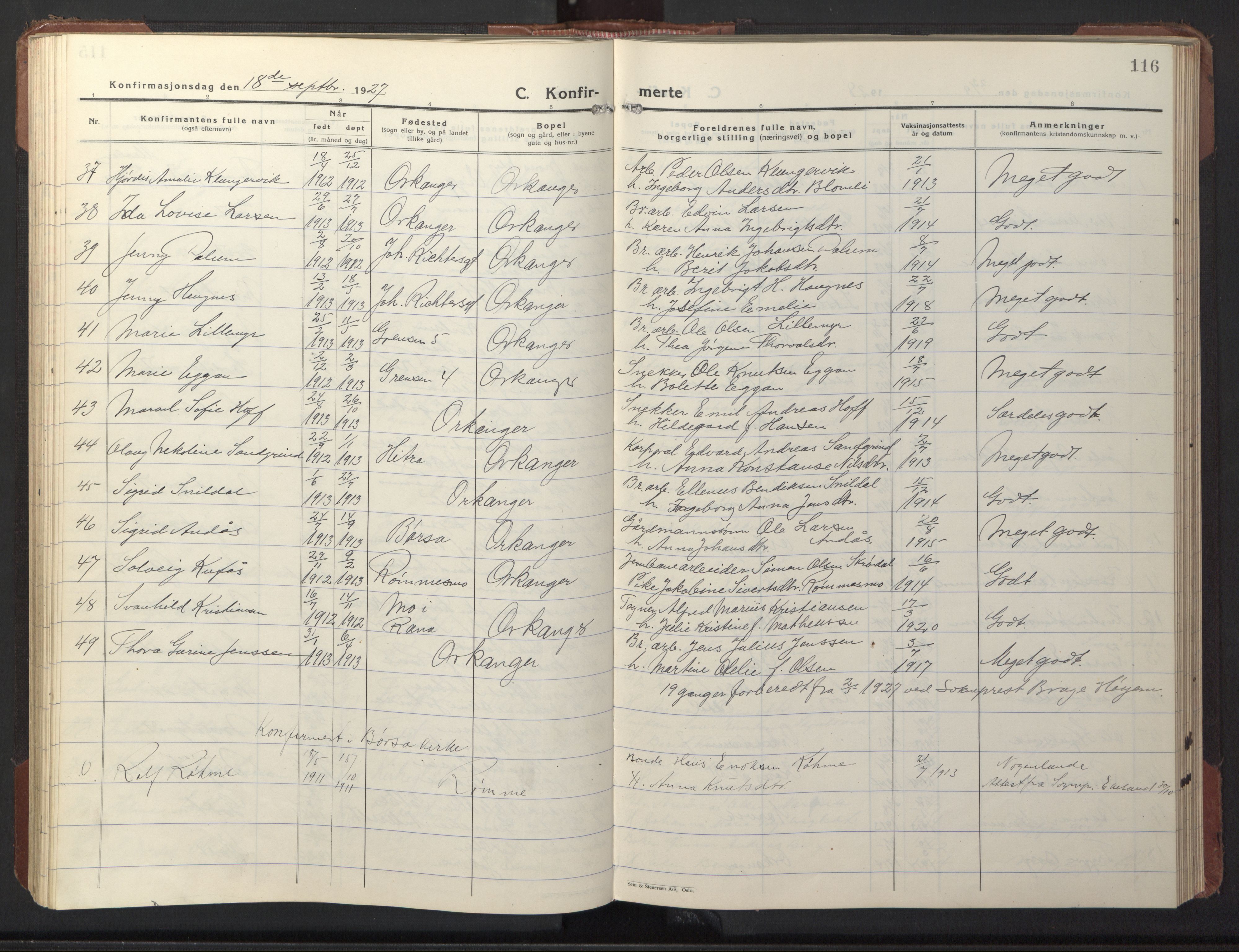 Ministerialprotokoller, klokkerbøker og fødselsregistre - Sør-Trøndelag, SAT/A-1456/669/L0832: Parish register (copy) no. 669C02, 1925-1953, p. 116