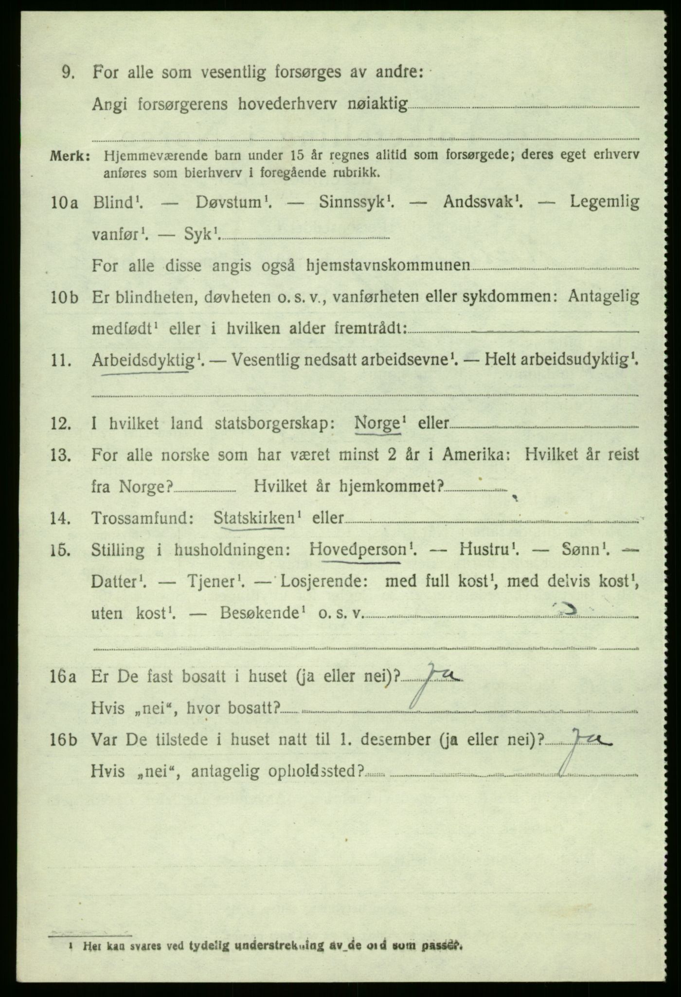 SAO, 1920 census for Torsnes, 1920, p. 2736