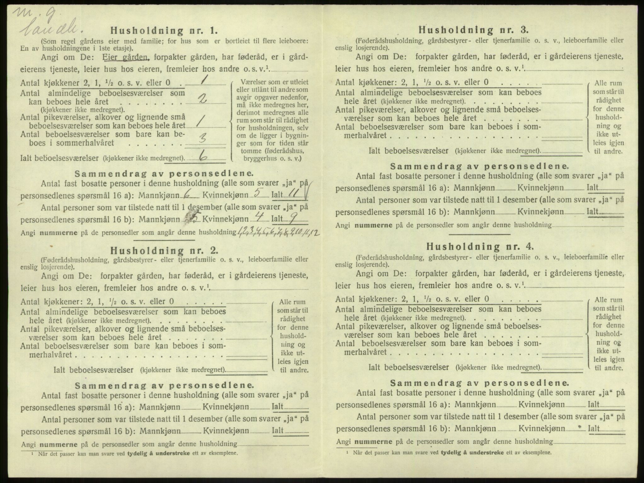 SAB, 1920 census for Askvoll, 1920, p. 520