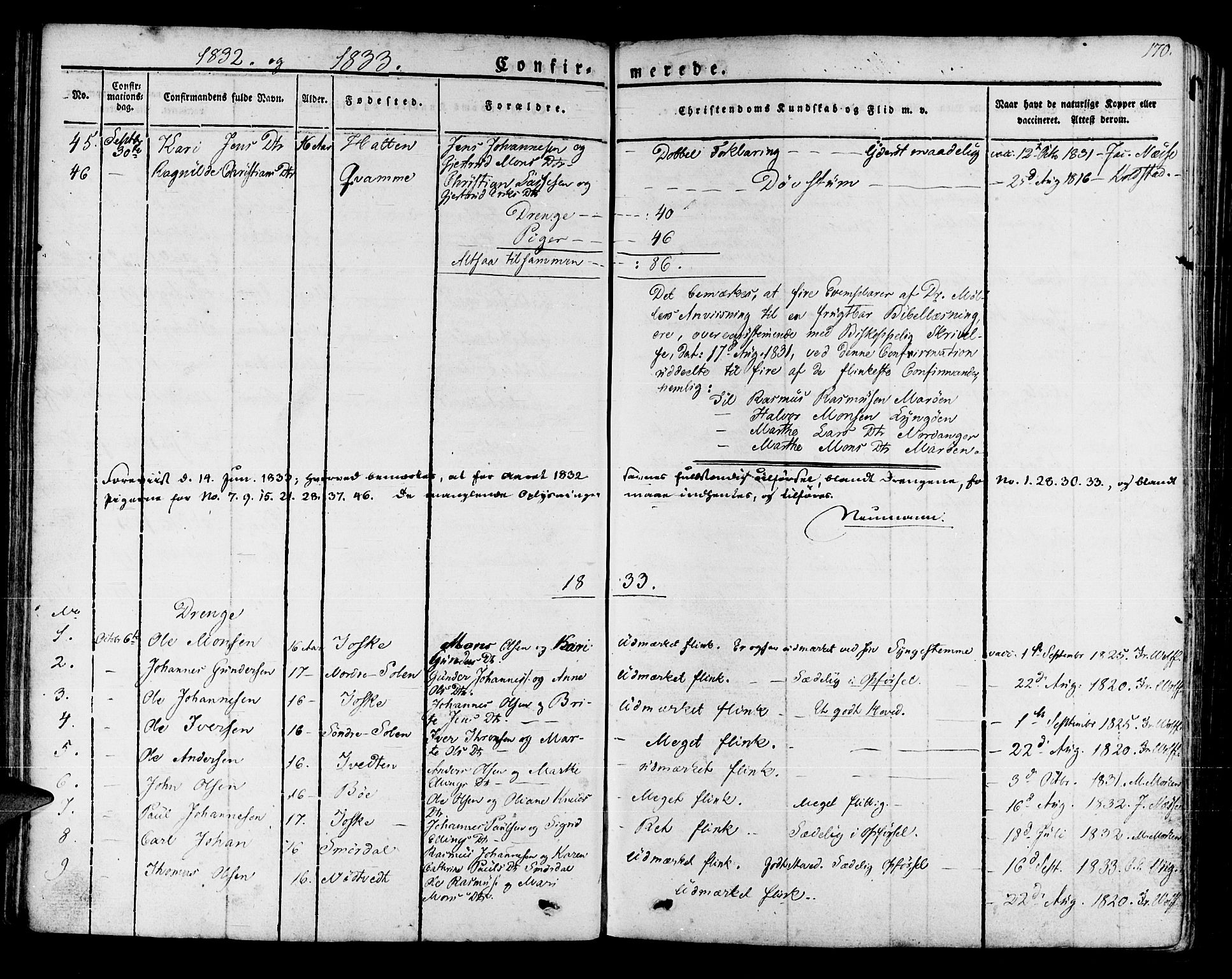 Manger sokneprestembete, SAB/A-76801/H/Haa: Parish register (official) no. A 4, 1824-1838, p. 170