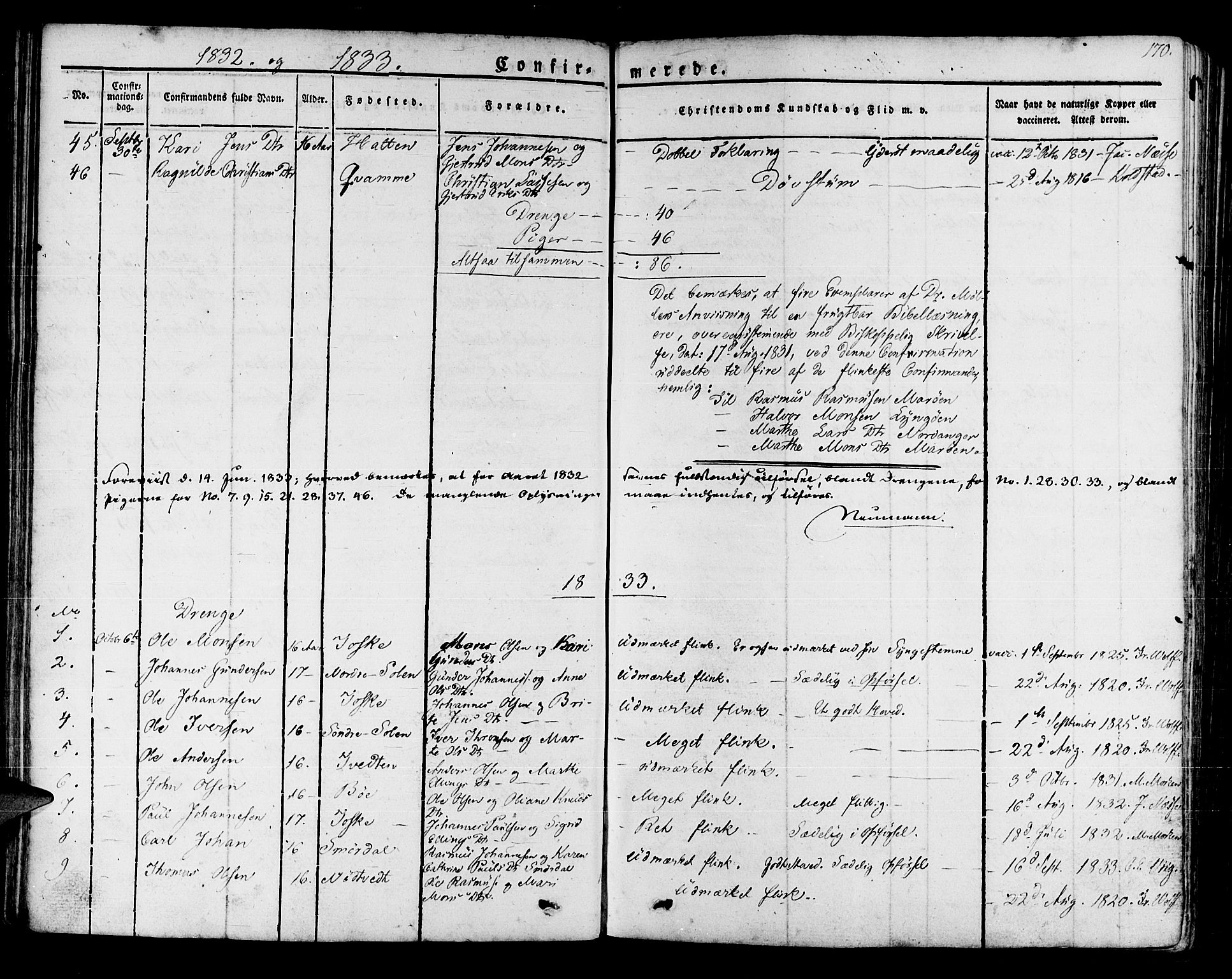 Manger sokneprestembete, AV/SAB-A-76801/H/Haa: Parish register (official) no. A 4, 1824-1838, p. 170