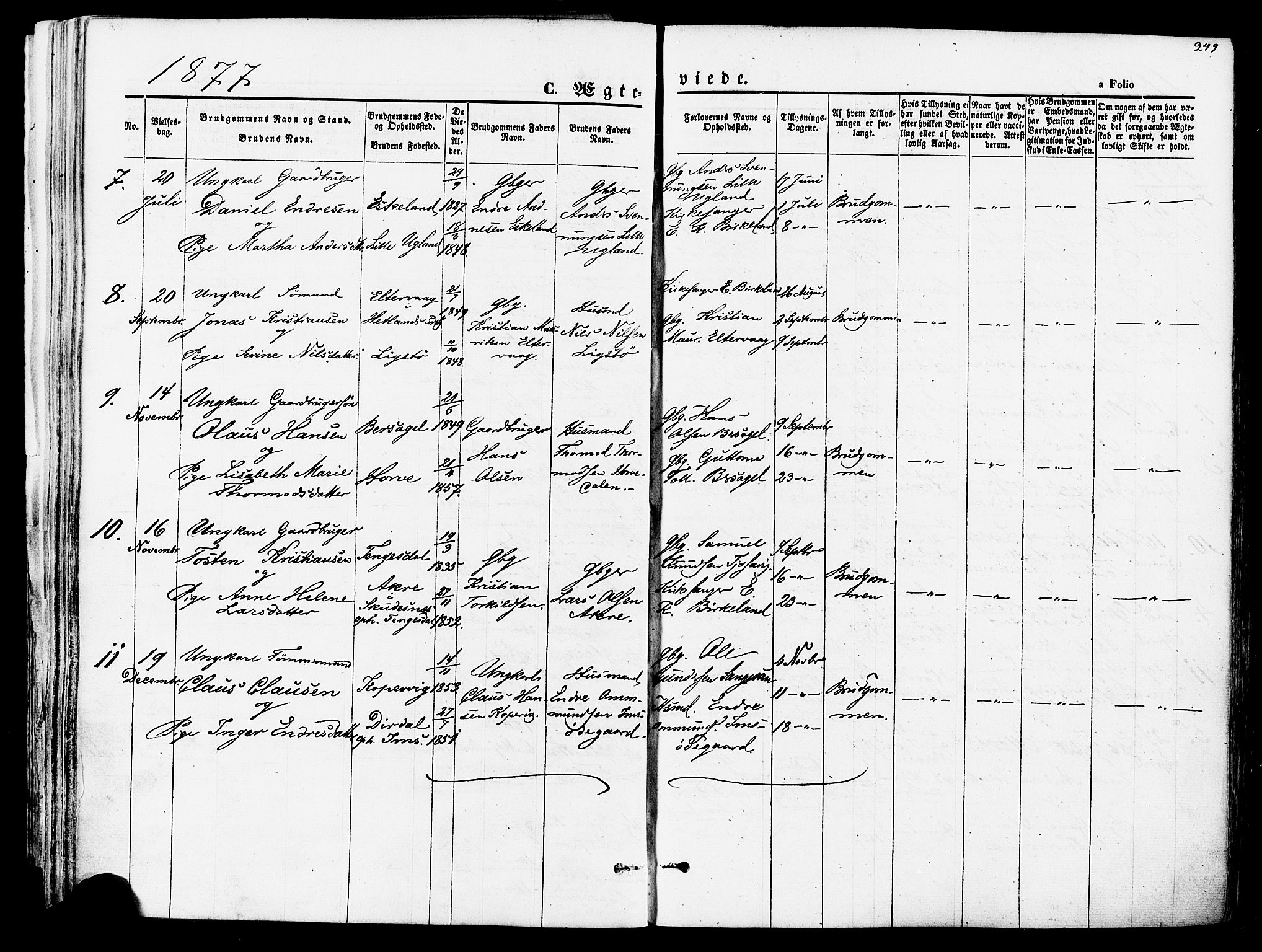 Høgsfjord sokneprestkontor, SAST/A-101624/H/Ha/Haa/L0002: Parish register (official) no. A 2, 1855-1885, p. 249