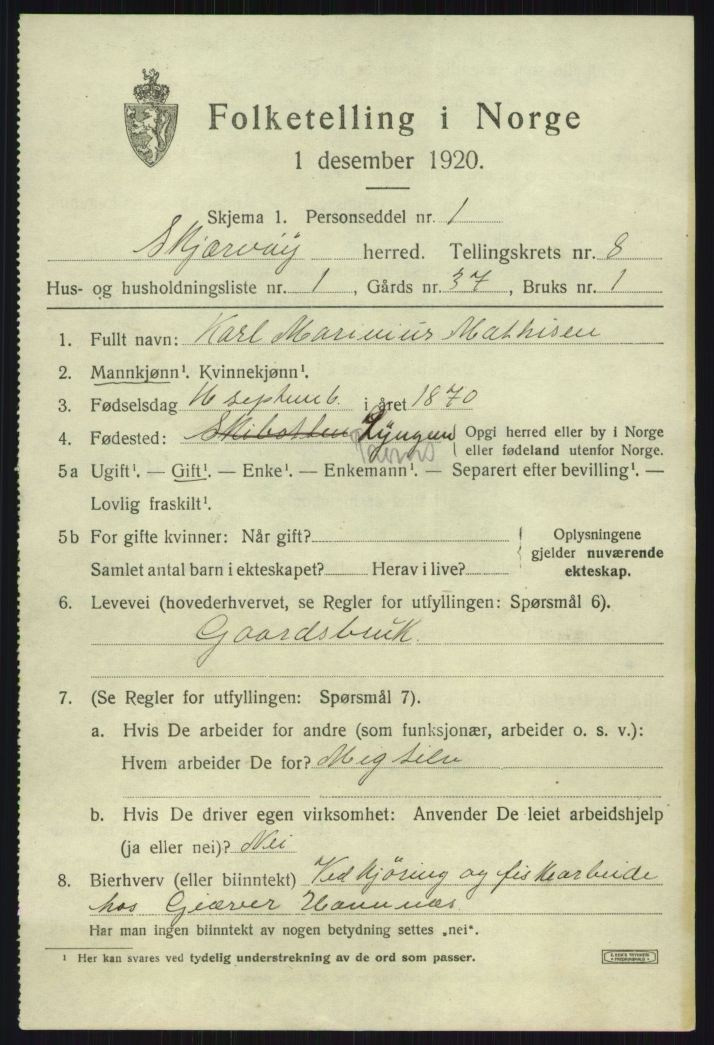 SATØ, 1920 census for Skjervøy, 1920, p. 4757