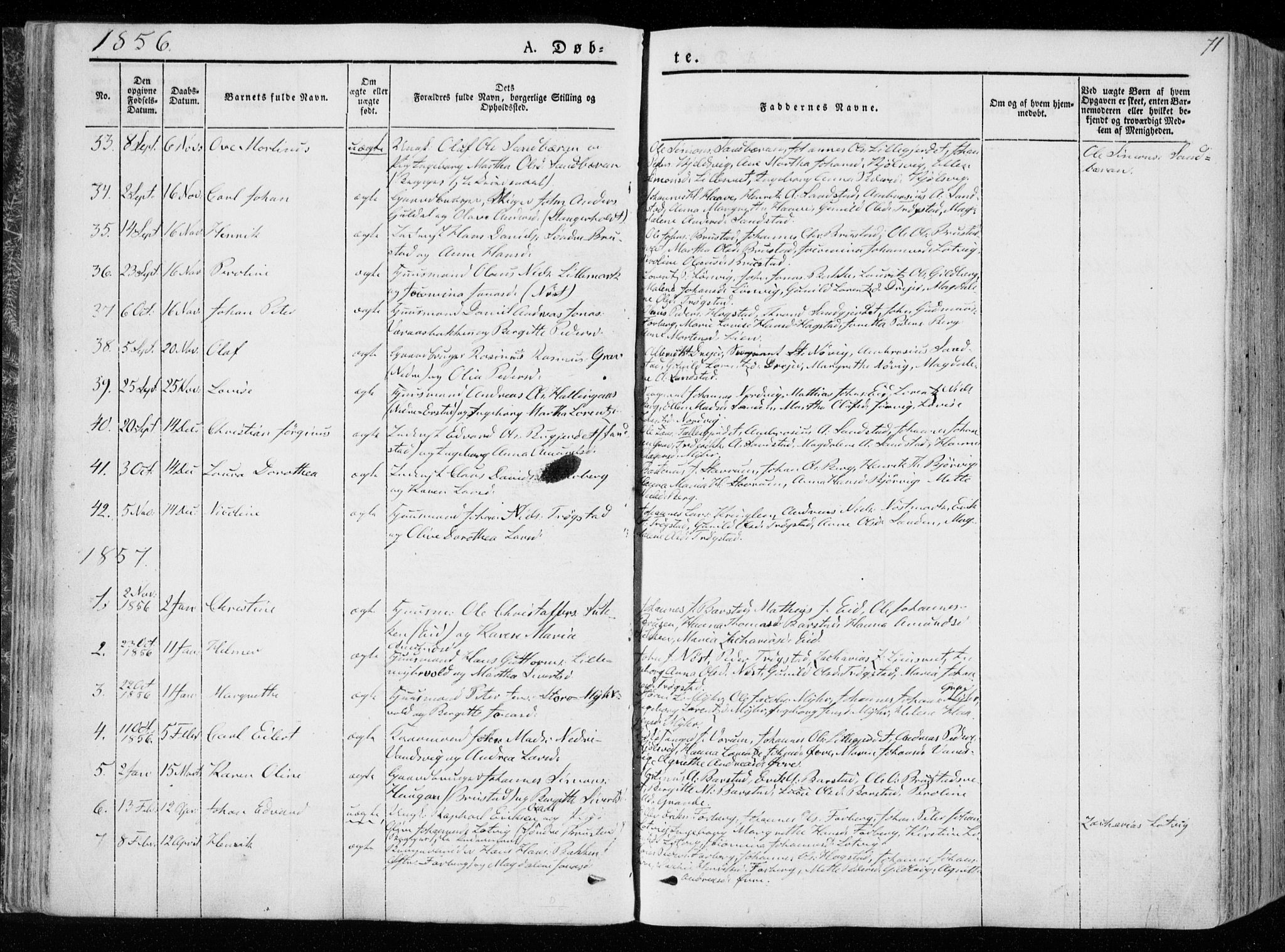 Ministerialprotokoller, klokkerbøker og fødselsregistre - Nord-Trøndelag, AV/SAT-A-1458/722/L0218: Parish register (official) no. 722A05, 1843-1868, p. 71