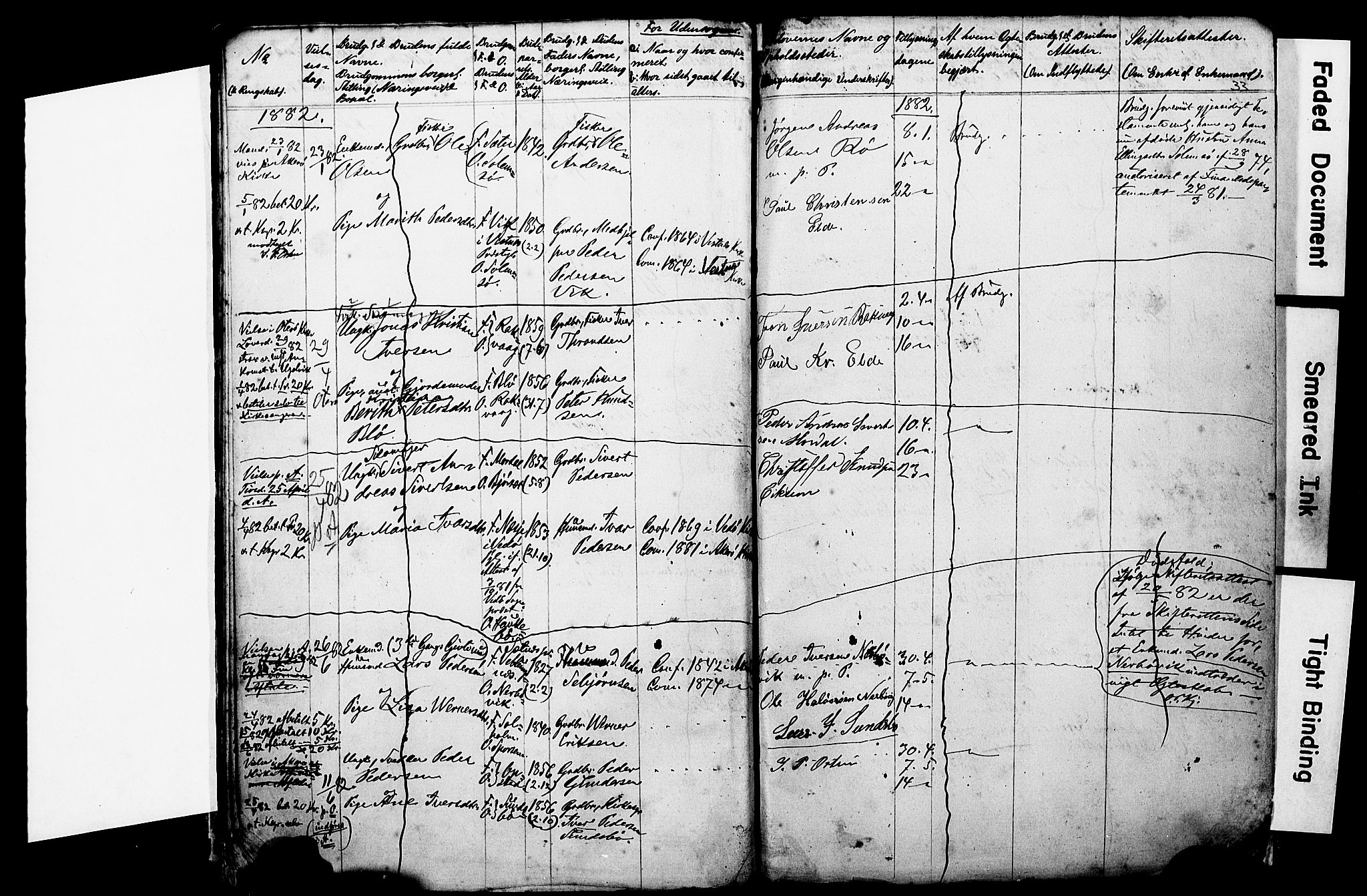Ministerialprotokoller, klokkerbøker og fødselsregistre - Møre og Romsdal, AV/SAT-A-1454/560/L0722: Banns register no. 560A06, 1871-1883, p. 33