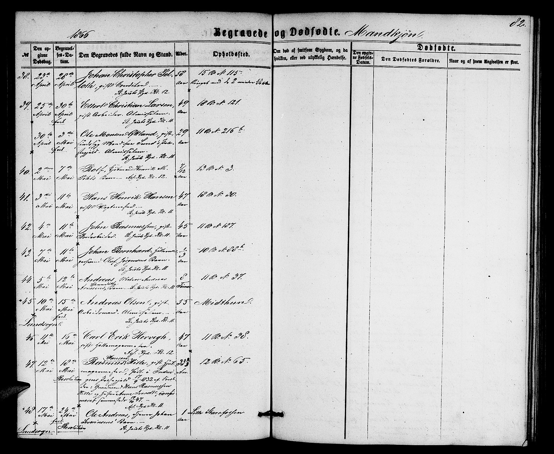 Domkirken sokneprestembete, SAB/A-74801/H/Hab/L0039: Parish register (copy) no. E 3, 1860-1868, p. 82