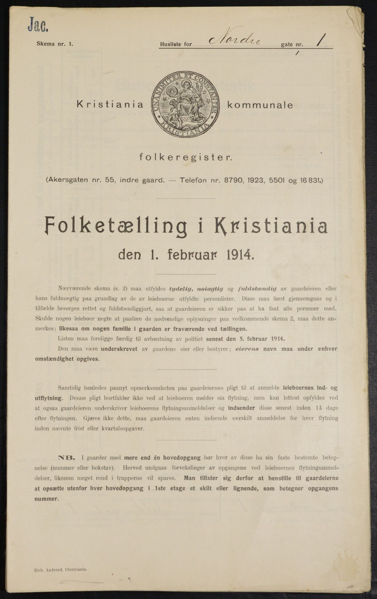 OBA, Municipal Census 1914 for Kristiania, 1914, p. 73037