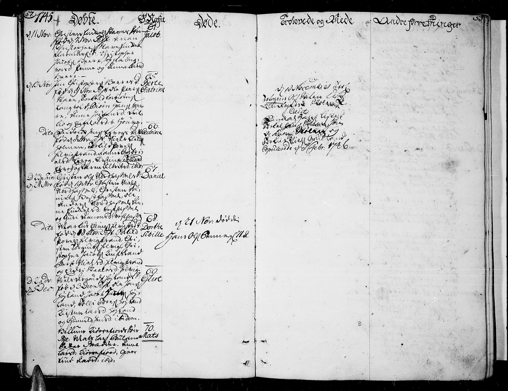 Lista sokneprestkontor, AV/SAK-1111-0027/F/Fa/L0003: Parish register (official) no. A 3 /1, 1743-1767, p. 57-58