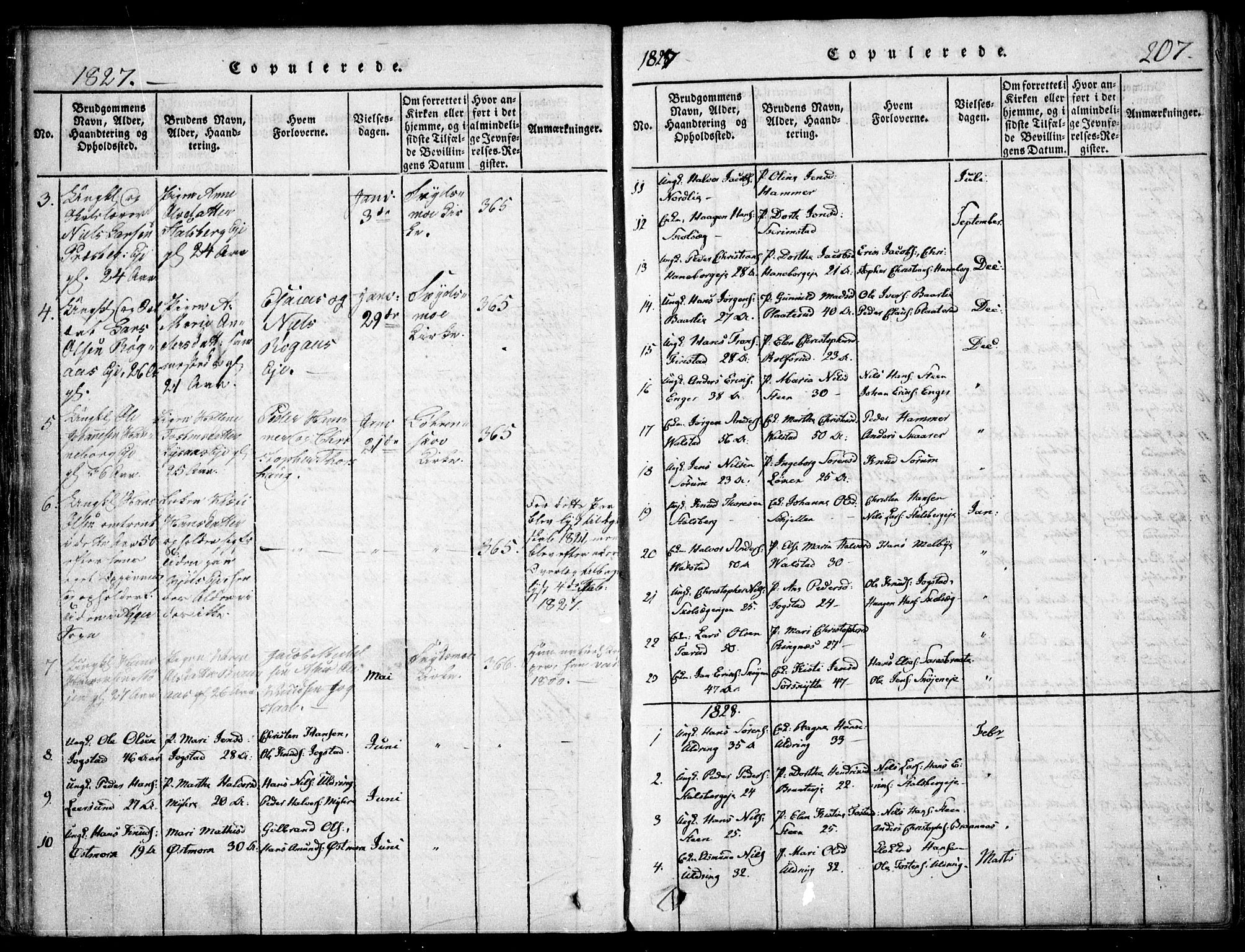 Skedsmo prestekontor Kirkebøker, SAO/A-10033a/F/Fa/L0008: Parish register (official) no. I 8, 1815-1829, p. 207