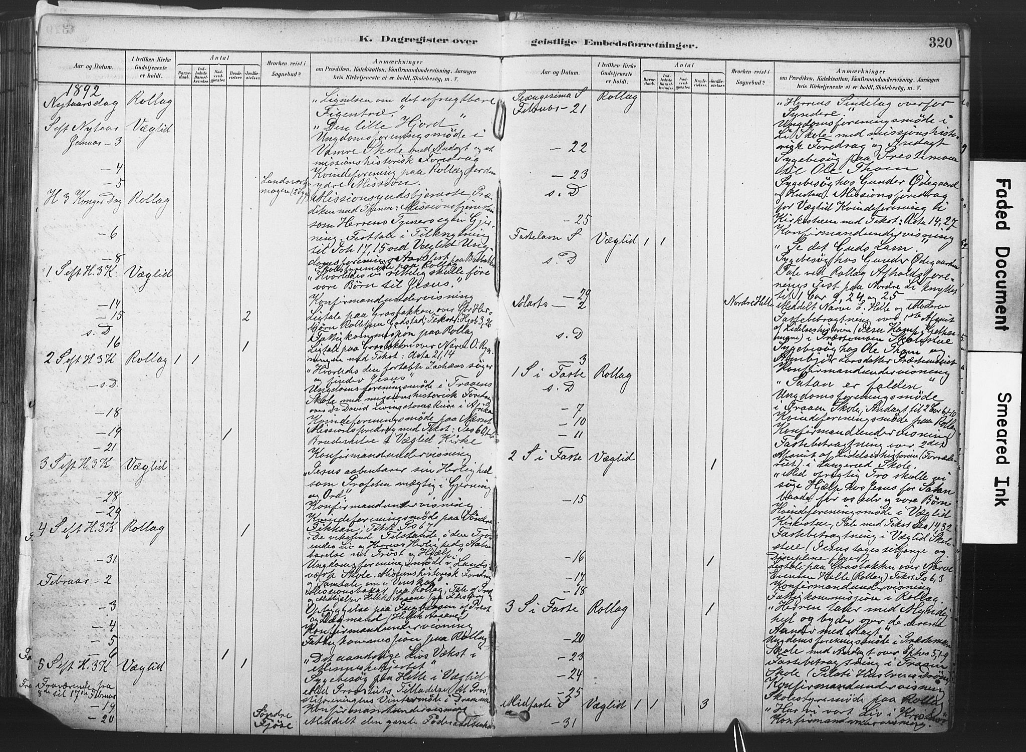Rollag kirkebøker, SAKO/A-240/F/Fa/L0011: Parish register (official) no. I 11, 1878-1902, p. 320