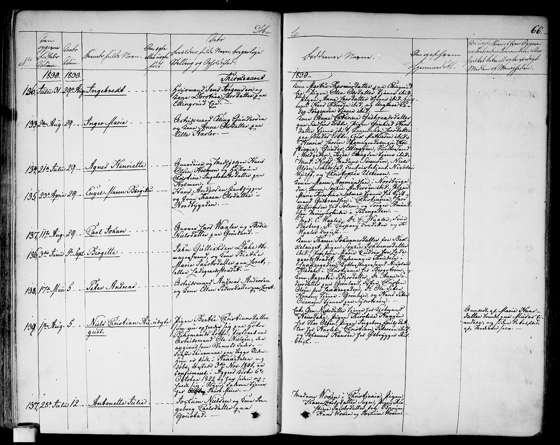 Aker prestekontor kirkebøker, AV/SAO-A-10861/F/L0013: Parish register (official) no. 13, 1828-1837, p. 66