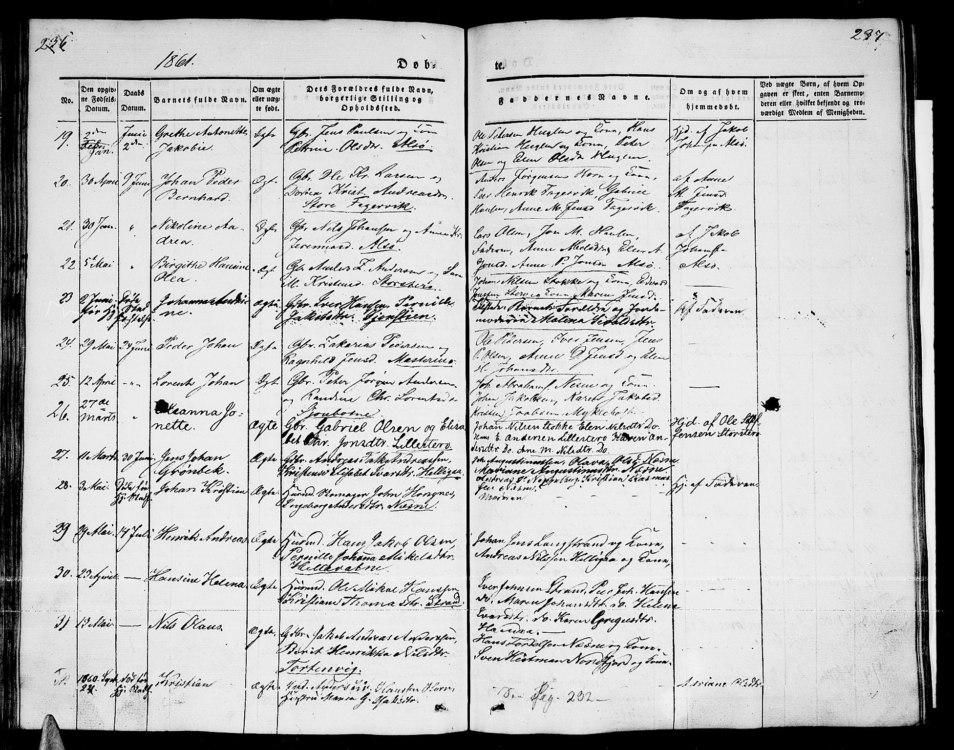 Ministerialprotokoller, klokkerbøker og fødselsregistre - Nordland, SAT/A-1459/838/L0555: Parish register (copy) no. 838C02, 1842-1861, p. 236-237