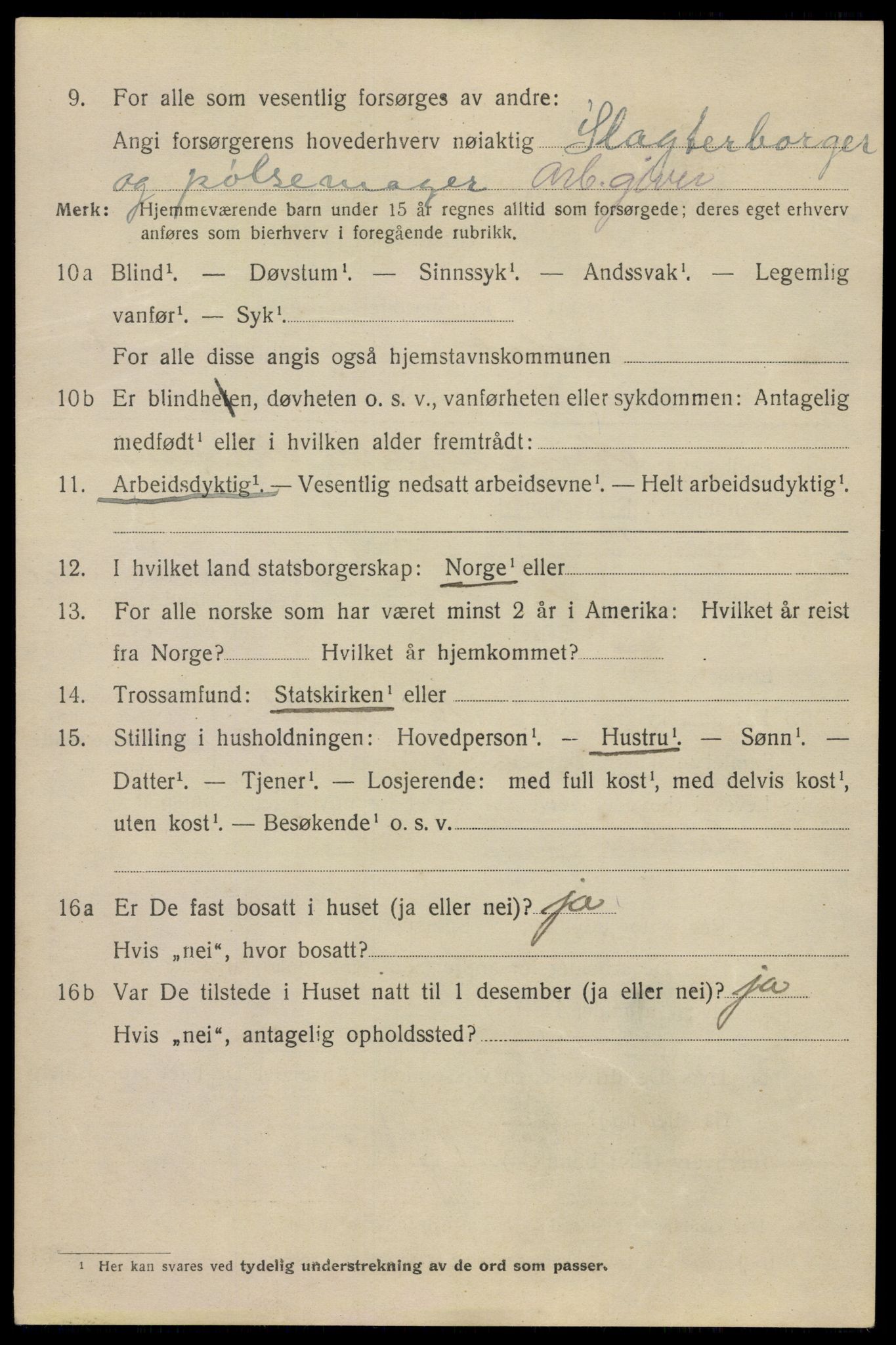 SAO, 1920 census for Drøbak, 1920, p. 4960