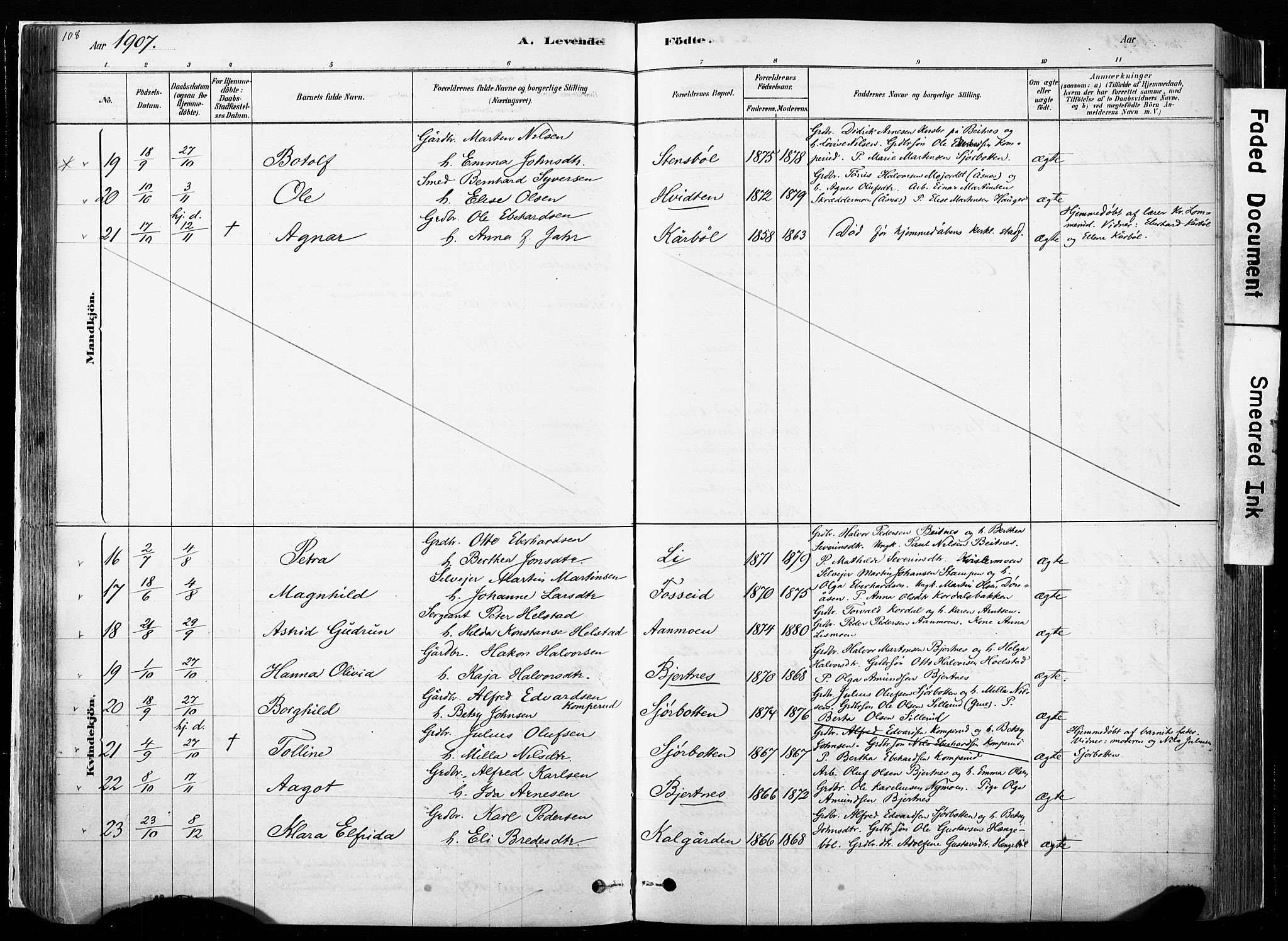 Hof prestekontor, AV/SAH-PREST-038/H/Ha/Haa/L0010: Parish register (official) no. 10, 1878-1909, p. 108