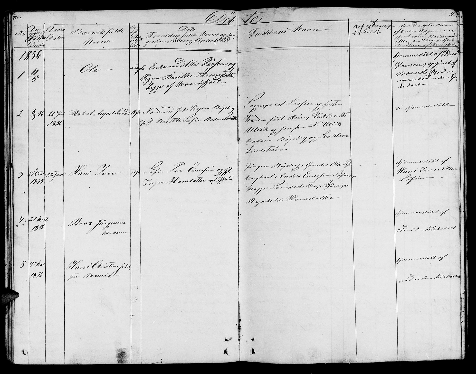 Lebesby sokneprestkontor, SATØ/S-1353/H/Hb/L0001klokker: Parish register (copy) no. 1, 1846-1862, p. 50-51