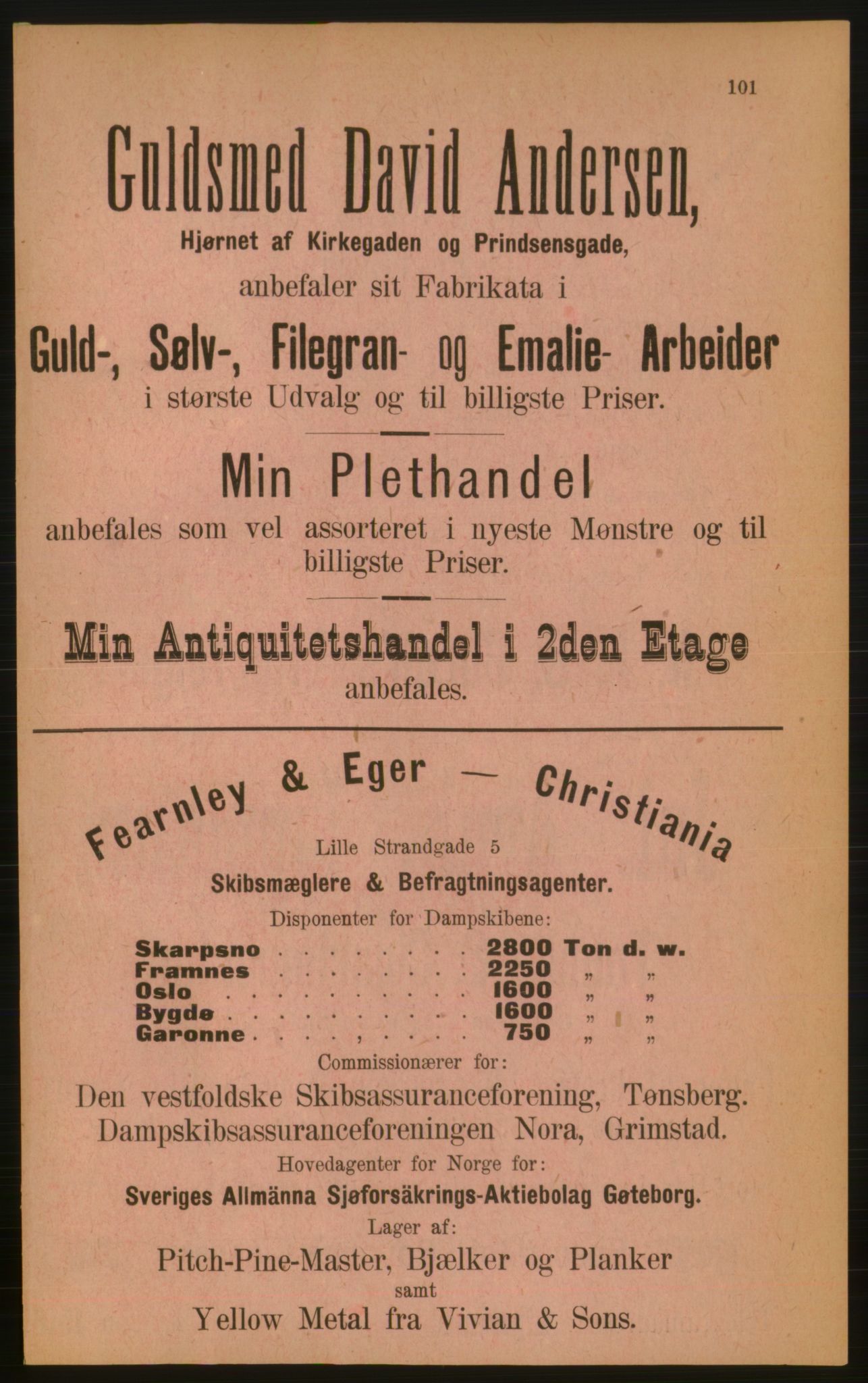 Kristiania/Oslo adressebok, PUBL/-, 1889, p. 101