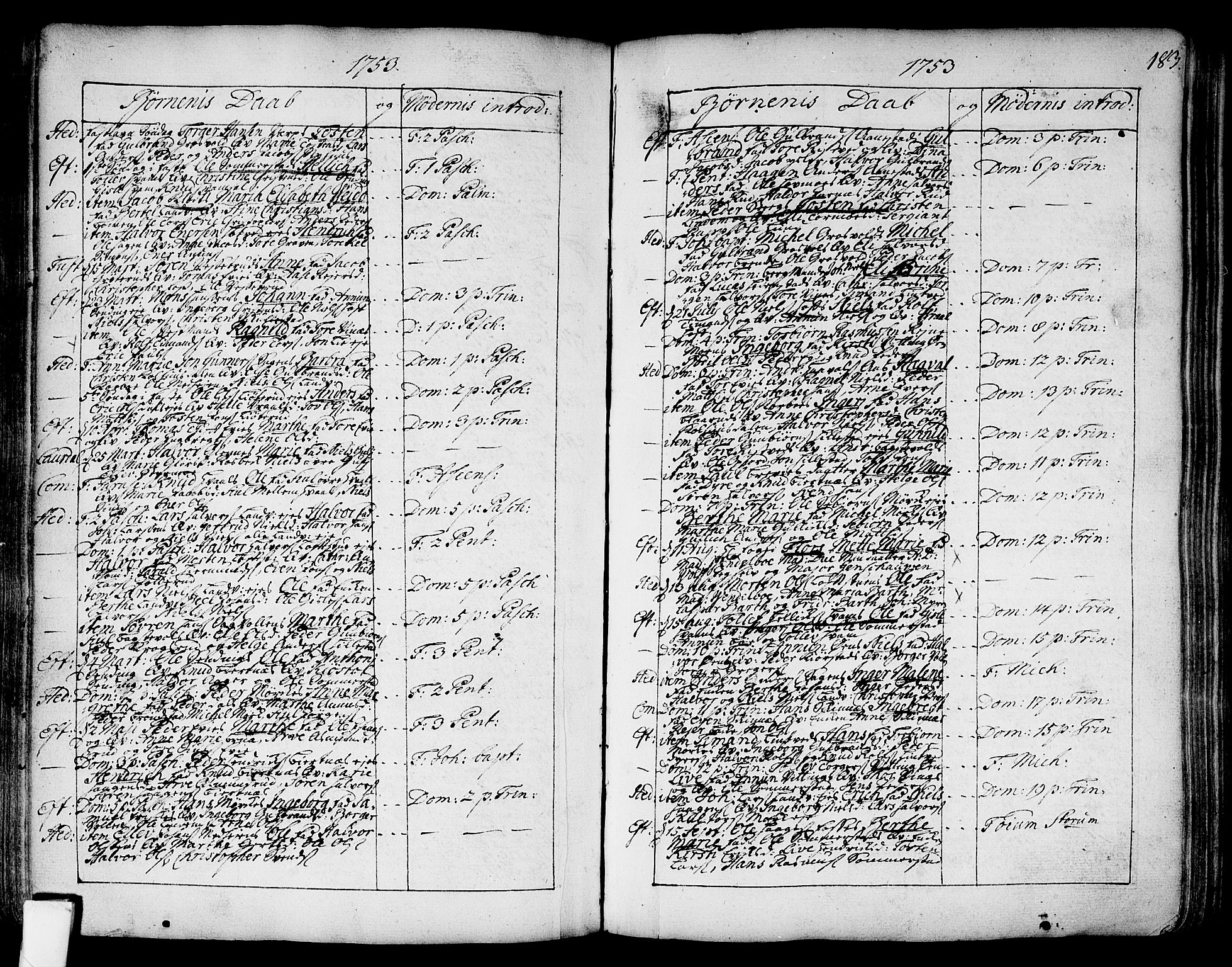 Sandsvær kirkebøker, AV/SAKO-A-244/F/Fa/L0002a: Parish register (official) no. I 2, 1725-1809, p. 183