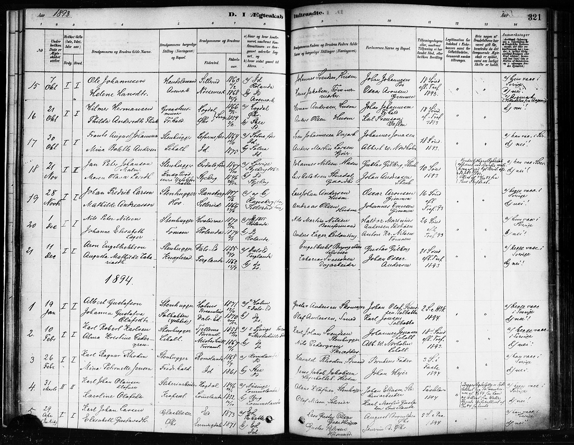 Idd prestekontor Kirkebøker, SAO/A-10911/F/Fc/L0006b: Parish register (official) no. III 6B, 1878-1903, p. 321