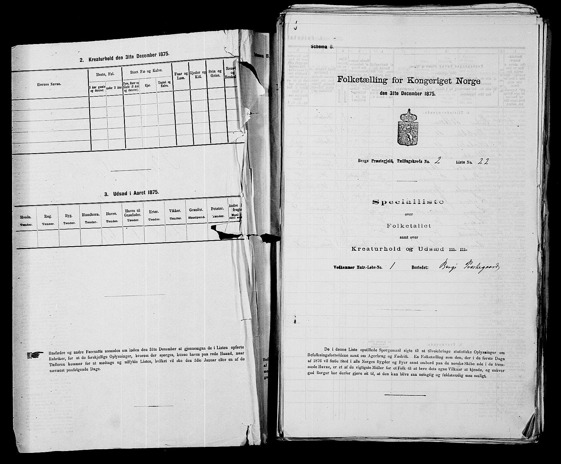 RA, 1875 census for 0116P Berg, 1875, p. 143