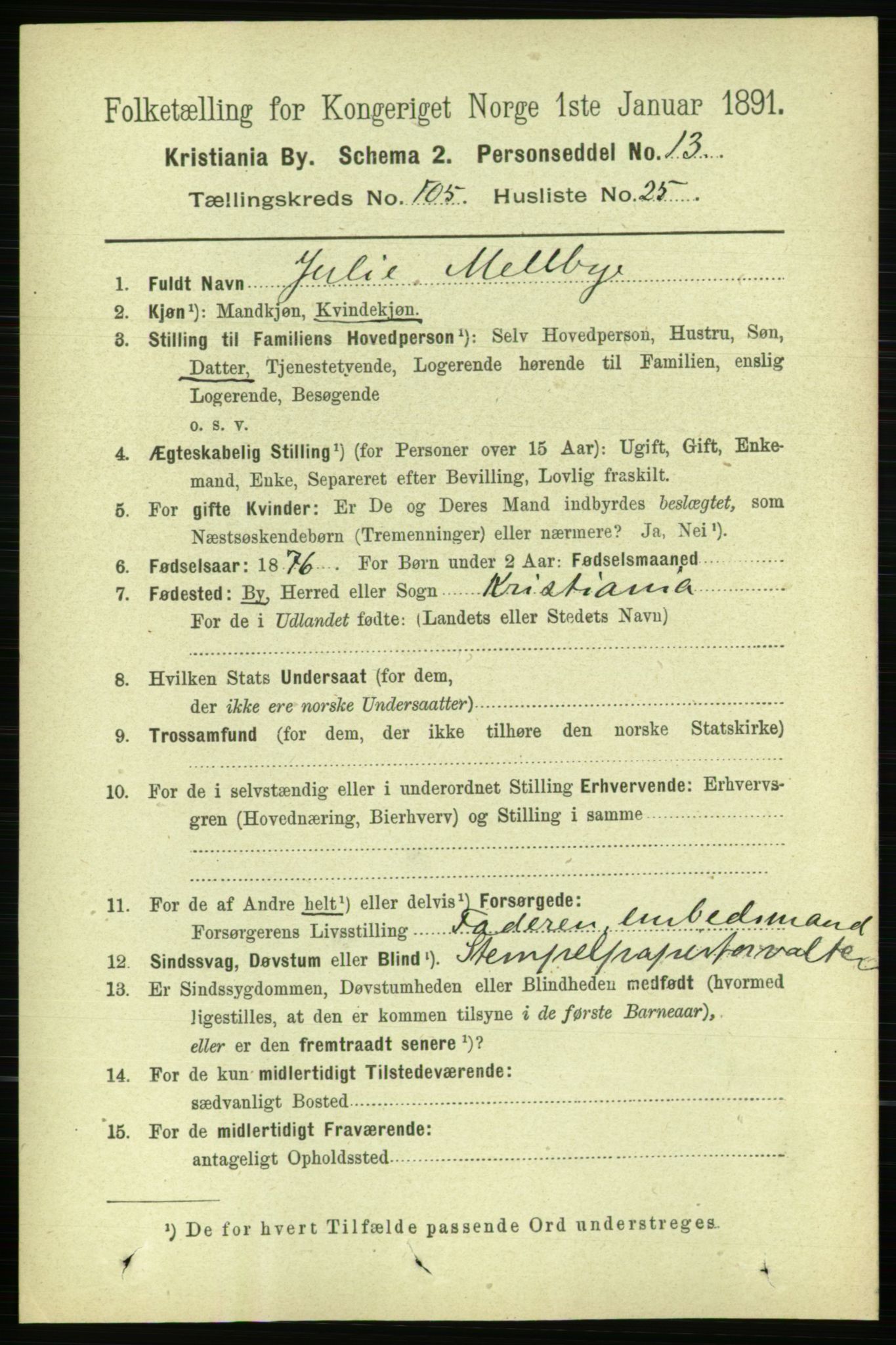 RA, 1891 census for 0301 Kristiania, 1891, p. 53702