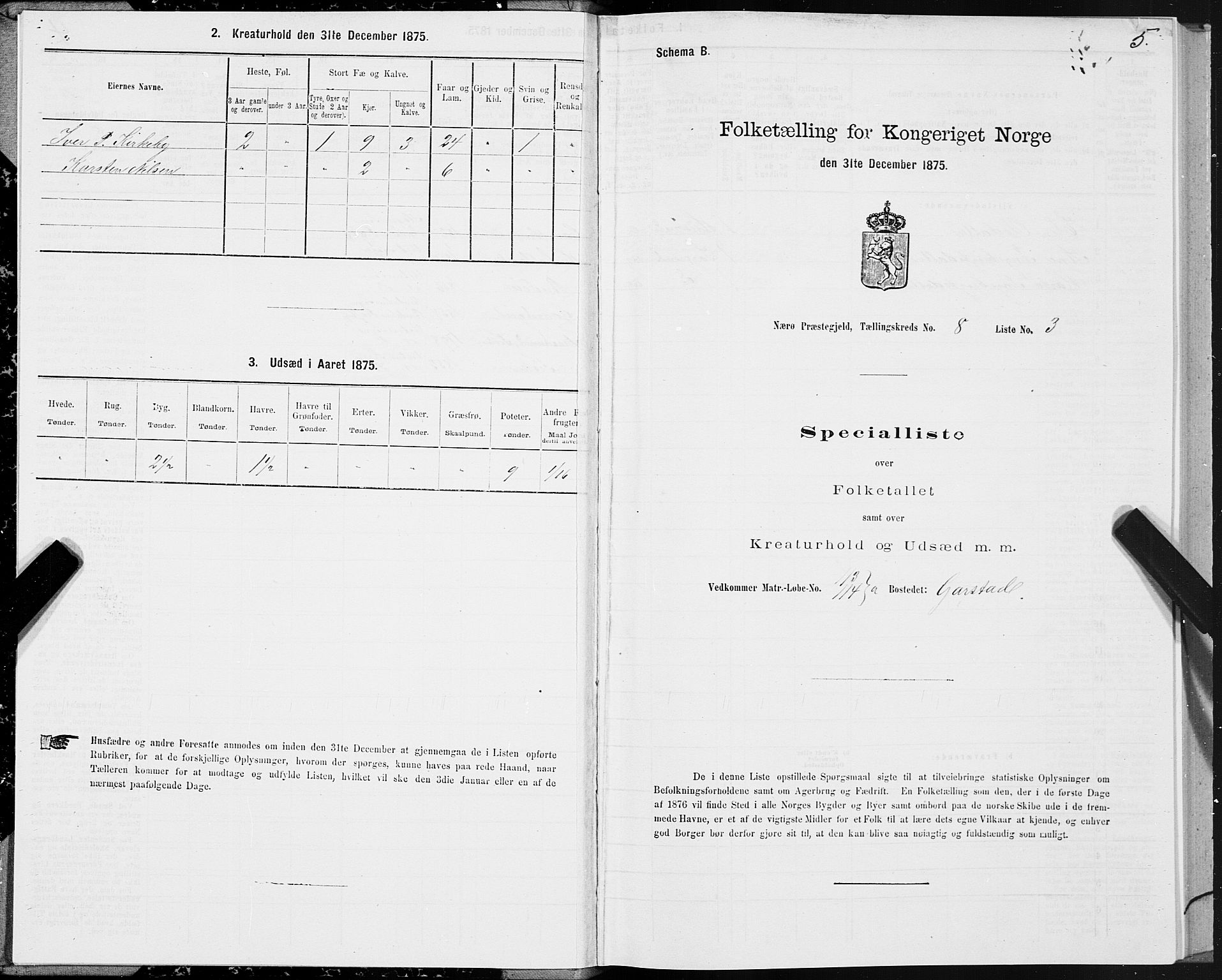 SAT, 1875 census for 1751P Nærøy, 1875, p. 4005