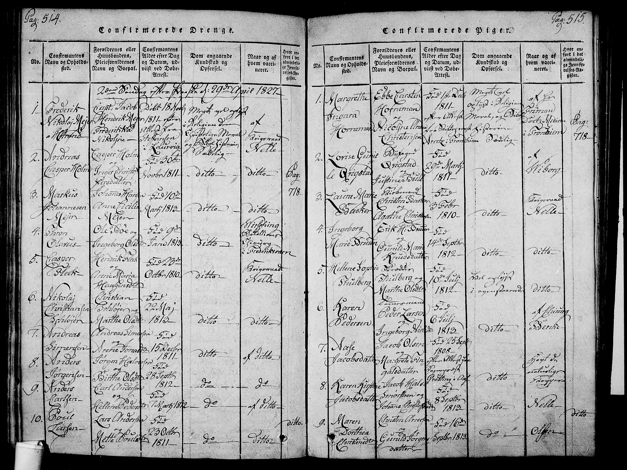 Holmestrand kirkebøker, SAKO/A-346/F/Fa/L0001: Parish register (official) no. 1, 1814-1840, p. 514-515