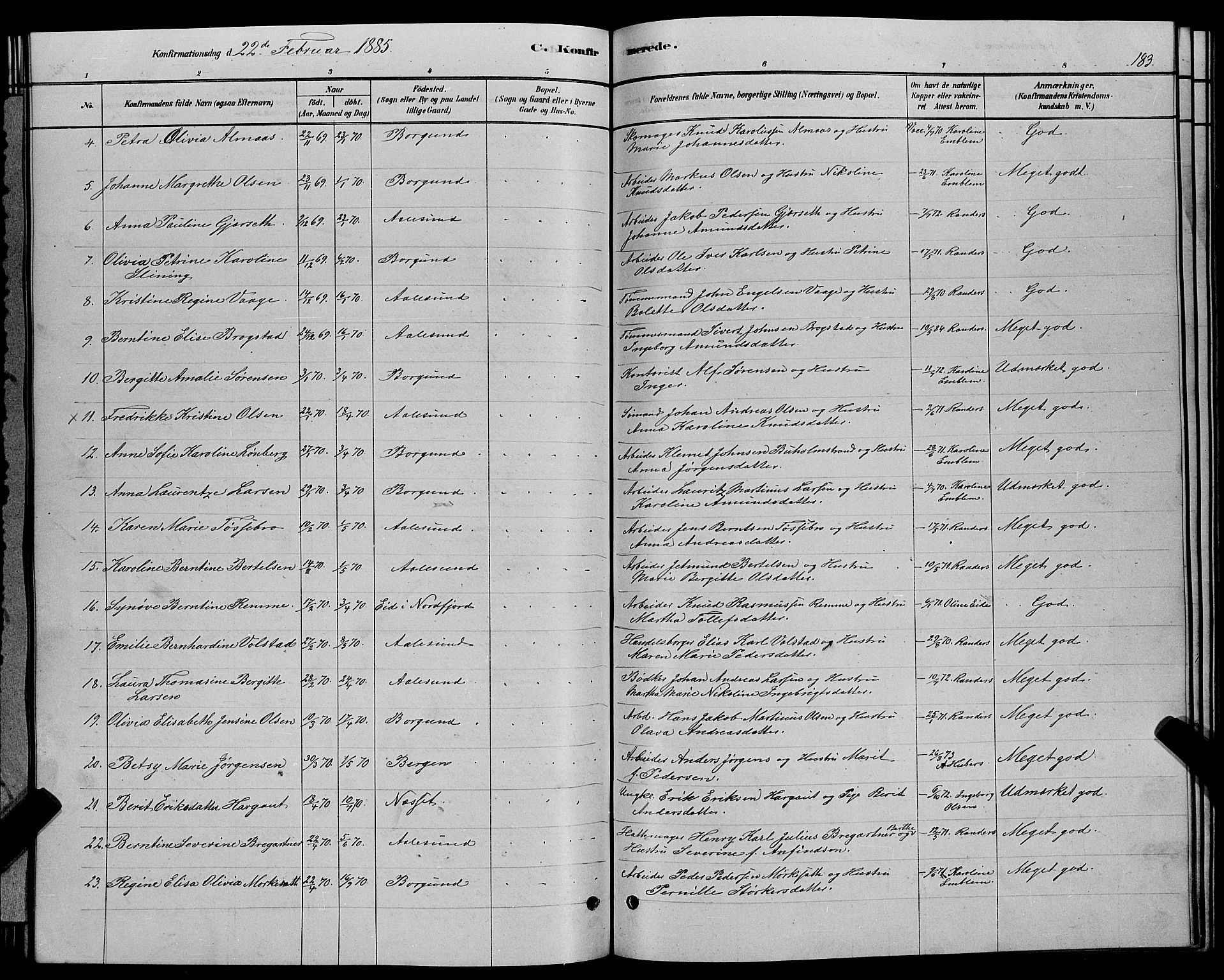 Ministerialprotokoller, klokkerbøker og fødselsregistre - Møre og Romsdal, SAT/A-1454/529/L0466: Parish register (copy) no. 529C03, 1878-1888, p. 183