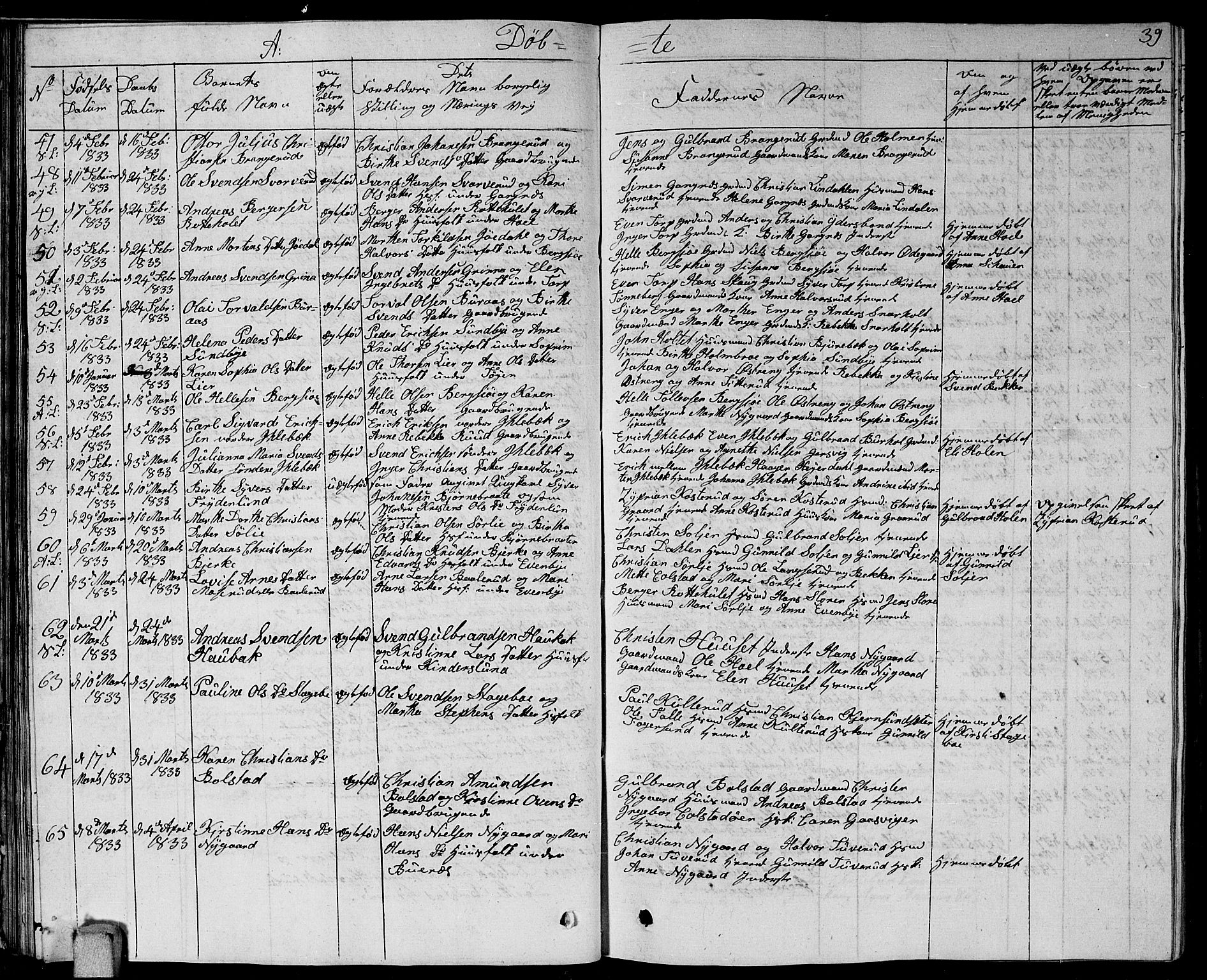 Høland prestekontor Kirkebøker, AV/SAO-A-10346a/G/Ga/L0002: Parish register (copy) no. I 2, 1827-1845, p. 39