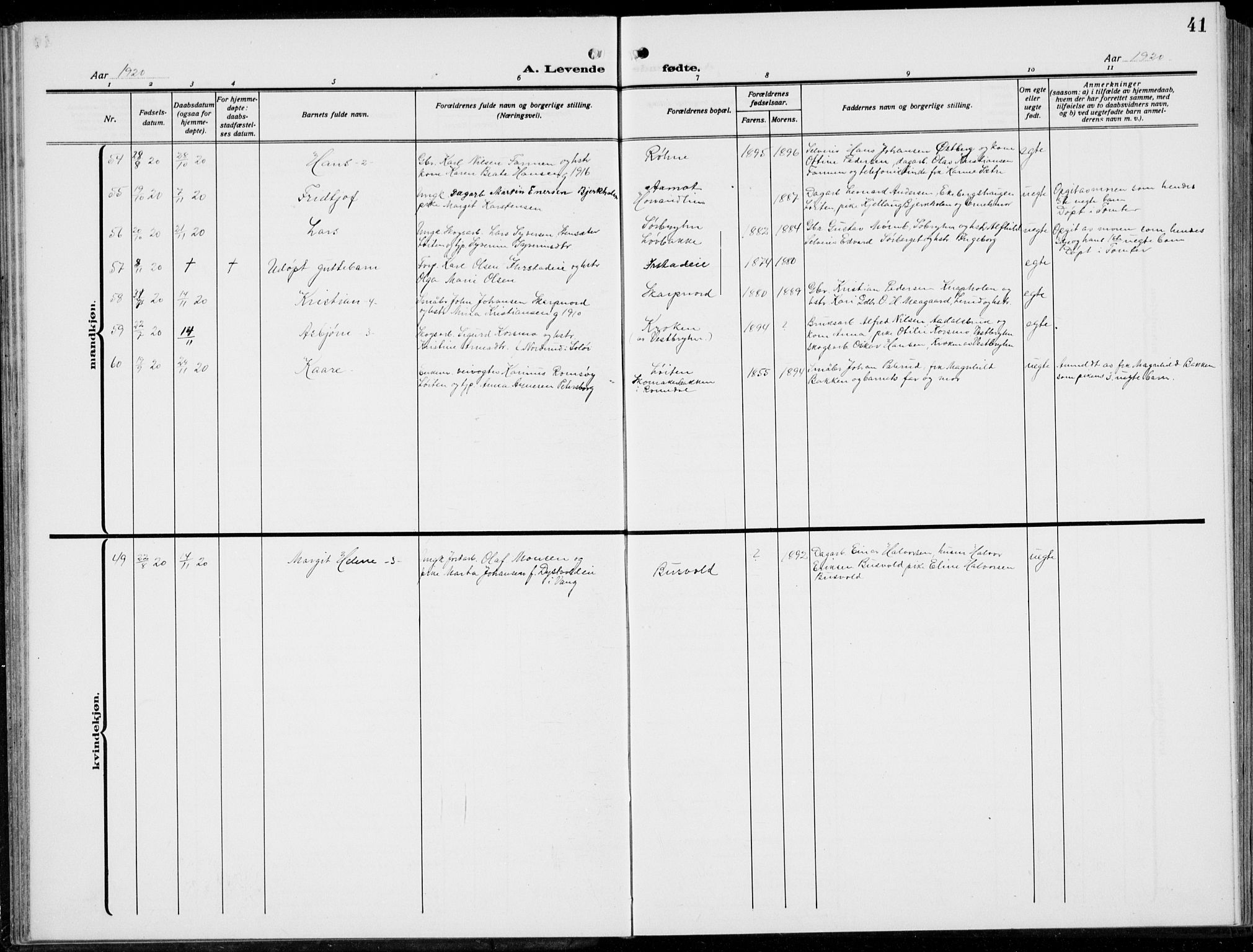 Romedal prestekontor, SAH/PREST-004/L/L0014: Parish register (copy) no. 14, 1915-1939, p. 41
