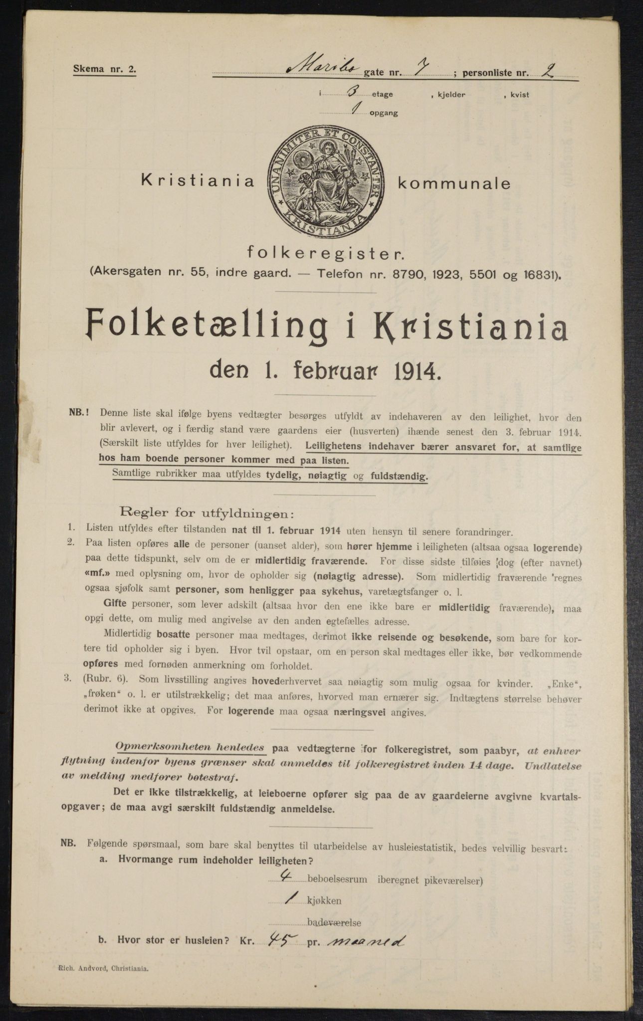 OBA, Municipal Census 1914 for Kristiania, 1914, p. 60355