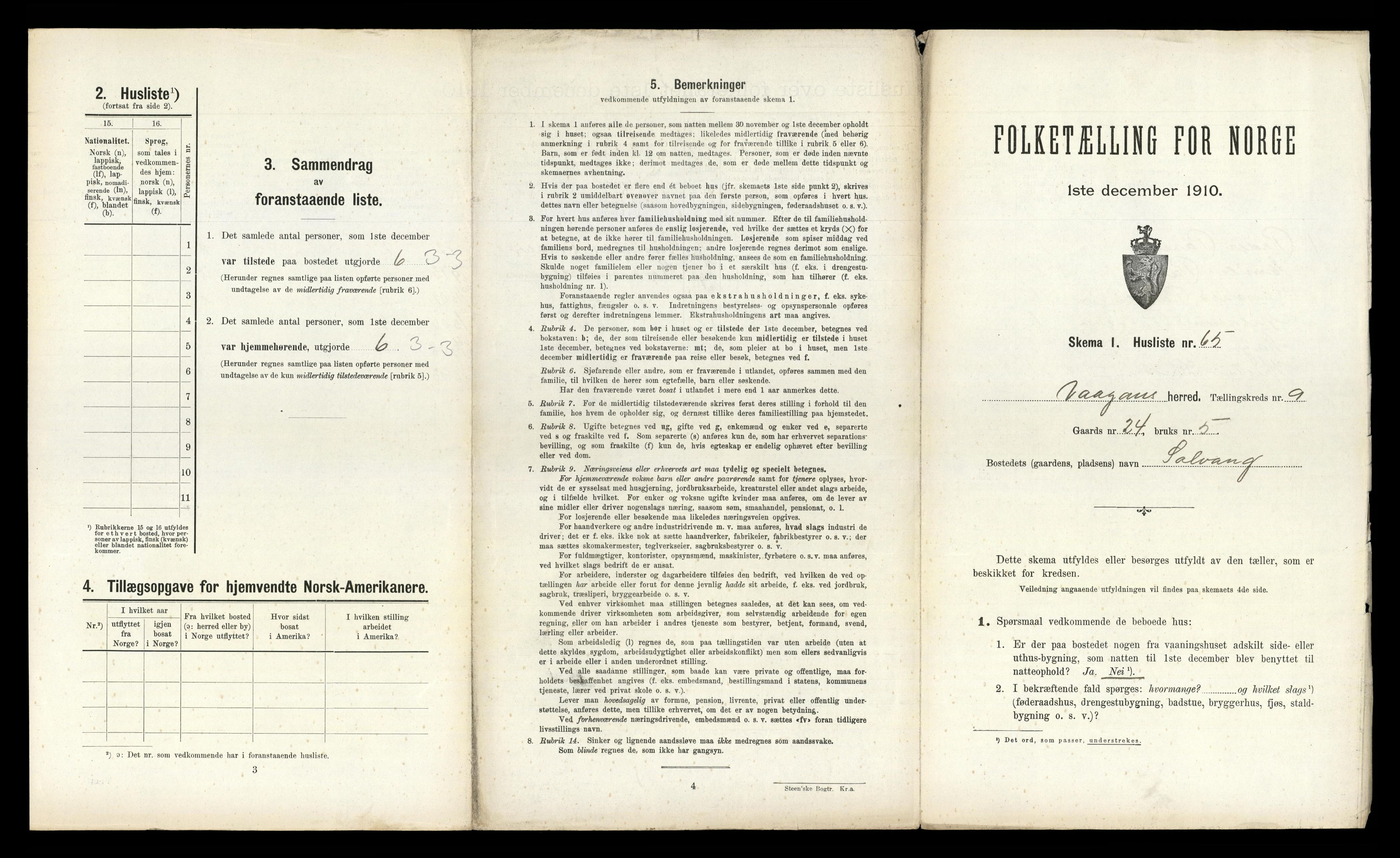 RA, 1910 census for Vågan, 1910, p. 1545