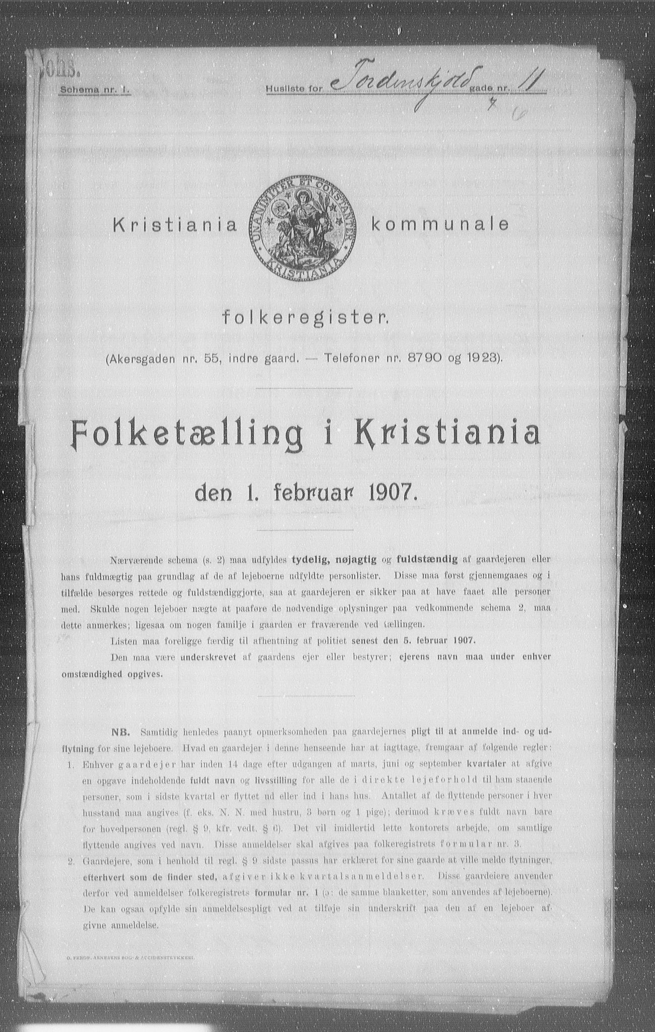 OBA, Municipal Census 1907 for Kristiania, 1907, p. 57855