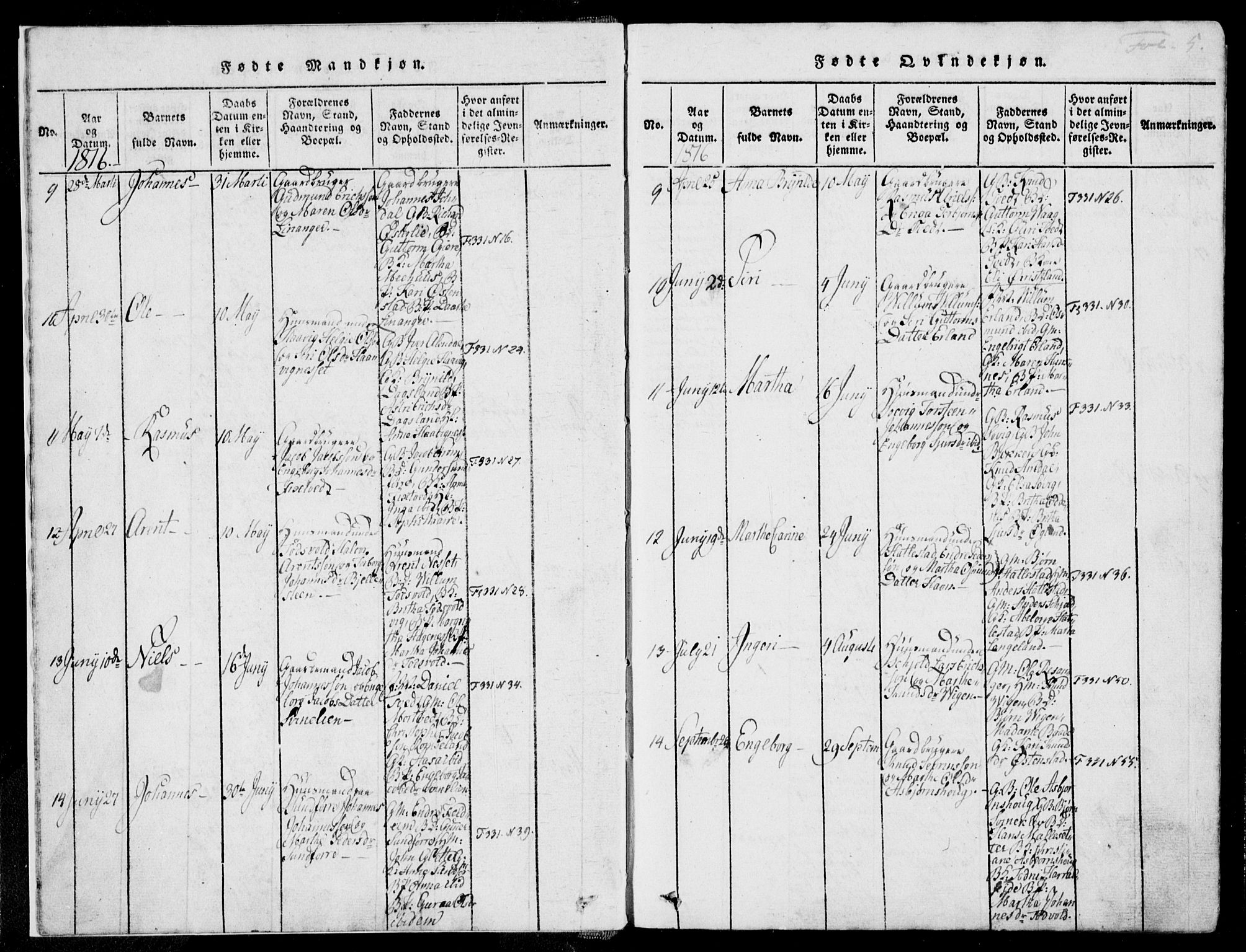 Skjold sokneprestkontor, AV/SAST-A-101847/H/Ha/Haa/L0003: Parish register (official) no. A 3, 1815-1835, p. 5